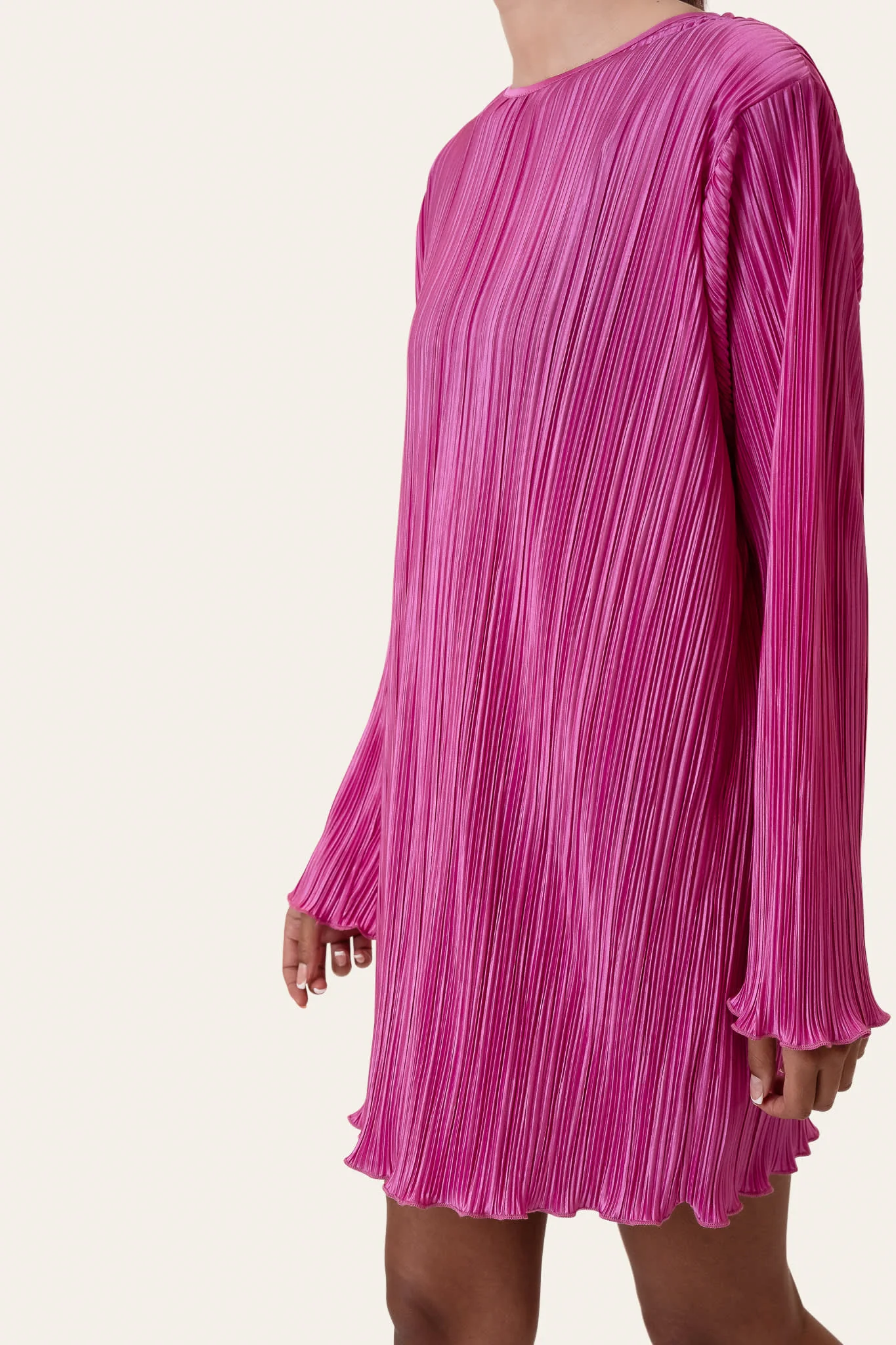 KellyIC Plissé Dress - Fuchsia Pink - Image 4