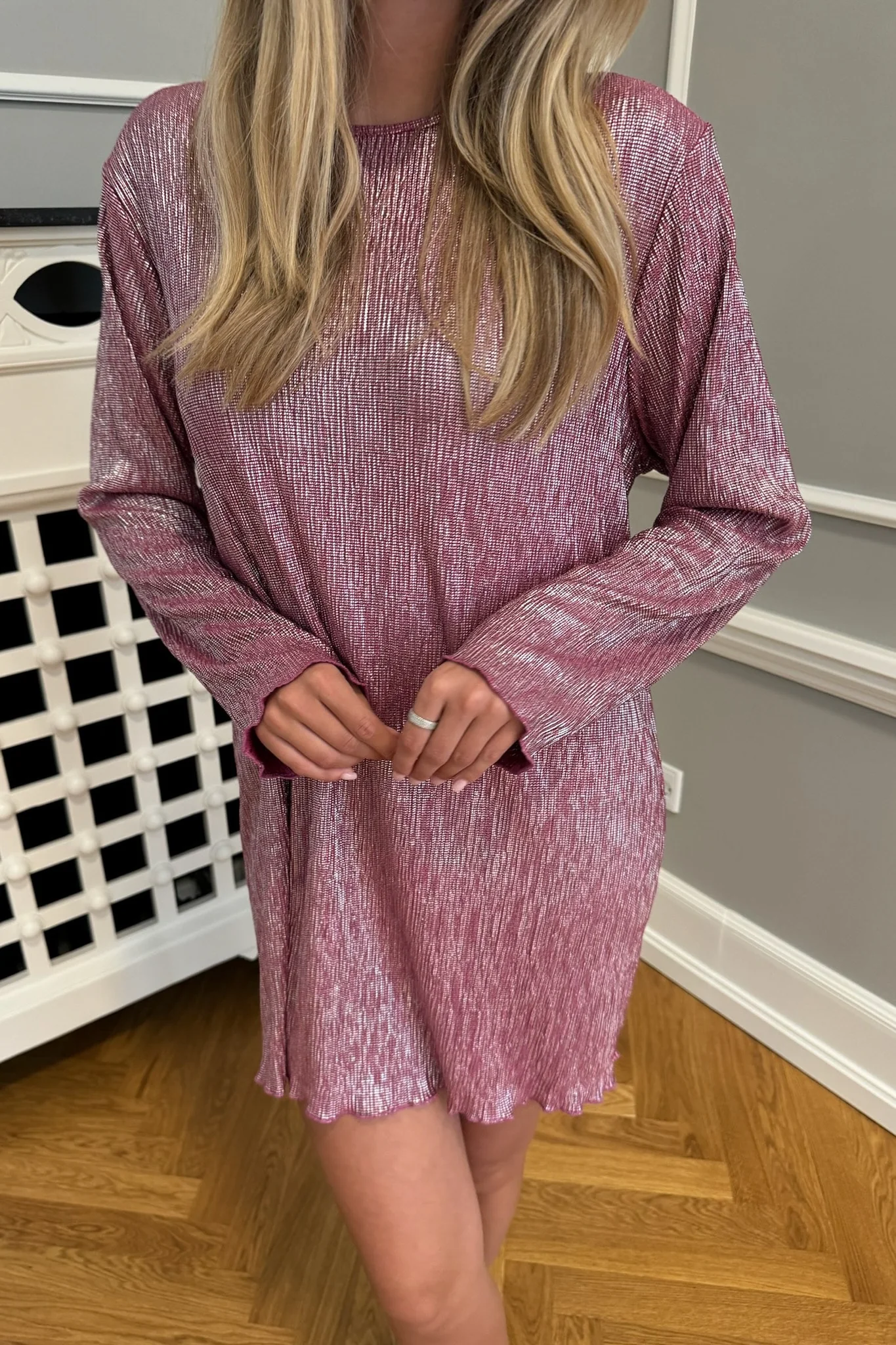 KellyIC Plissé Dress - Pink Glitter - Image 6