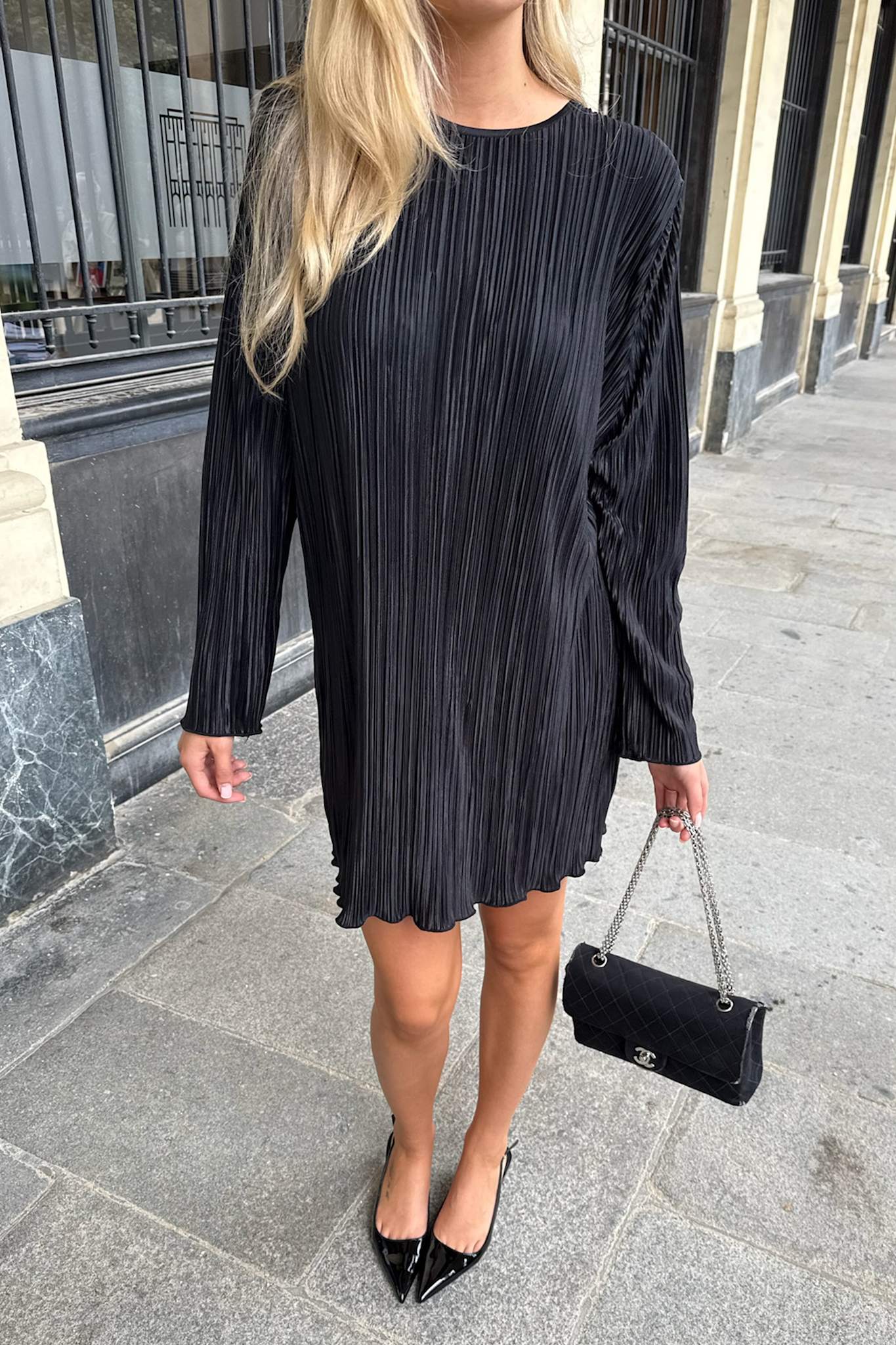 KellyIC Plissé Dress - Black - Image 6