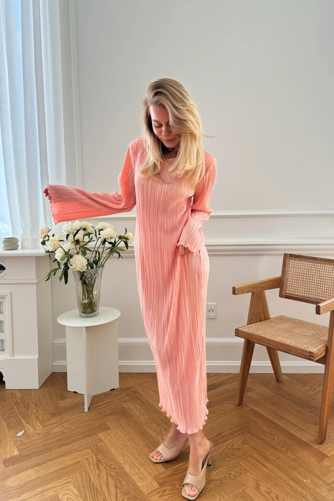 KellyIC Long Plissé Dress - Light Pink - Image 12