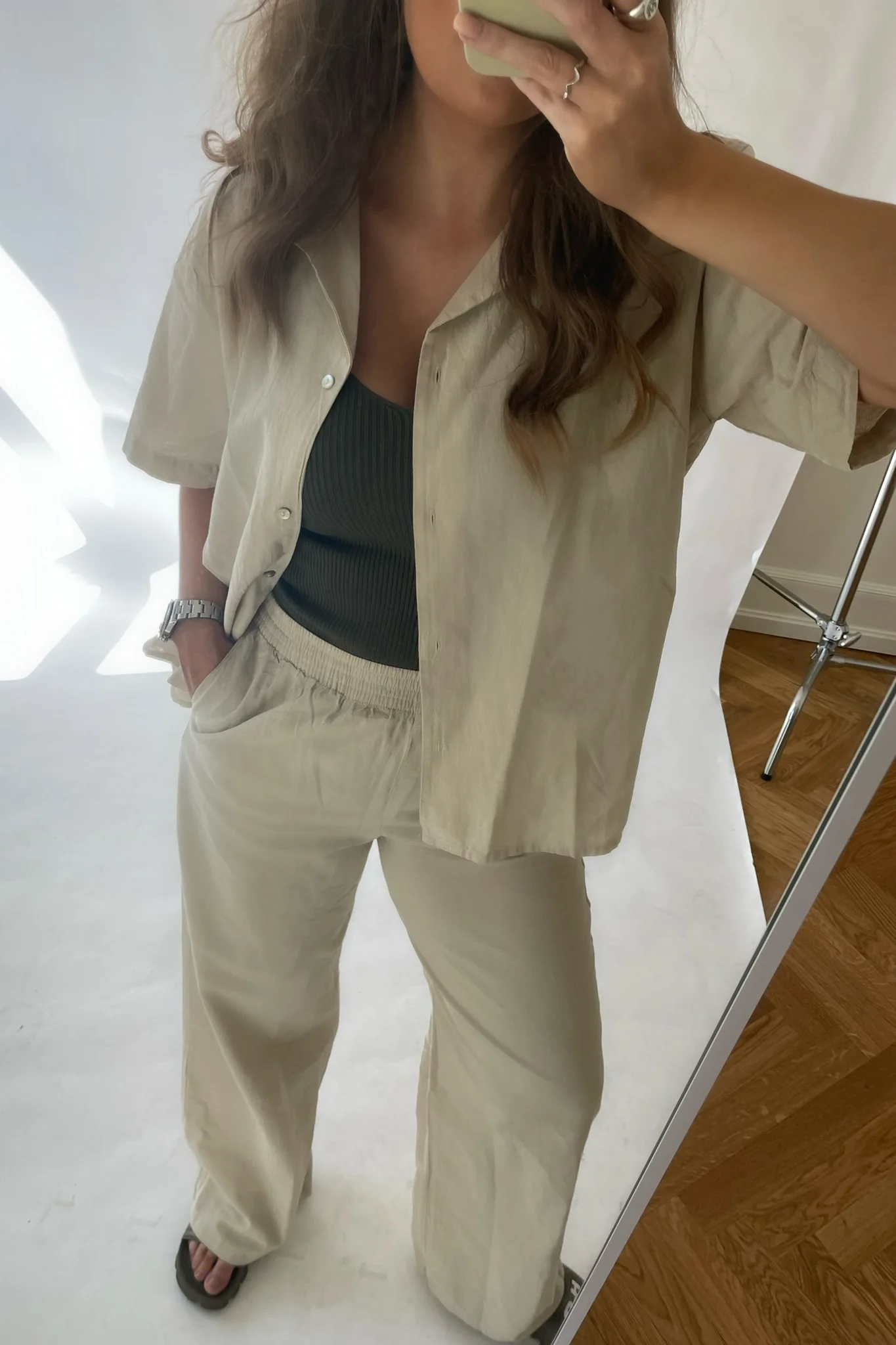 JXKira Relaxed Linen Pants - Fog - Image 3