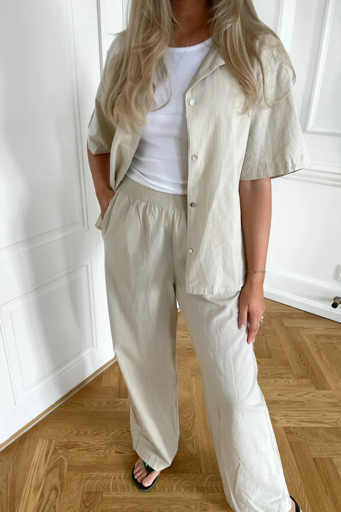 JXKira Relaxed Linen Pants - Fog - Image 5