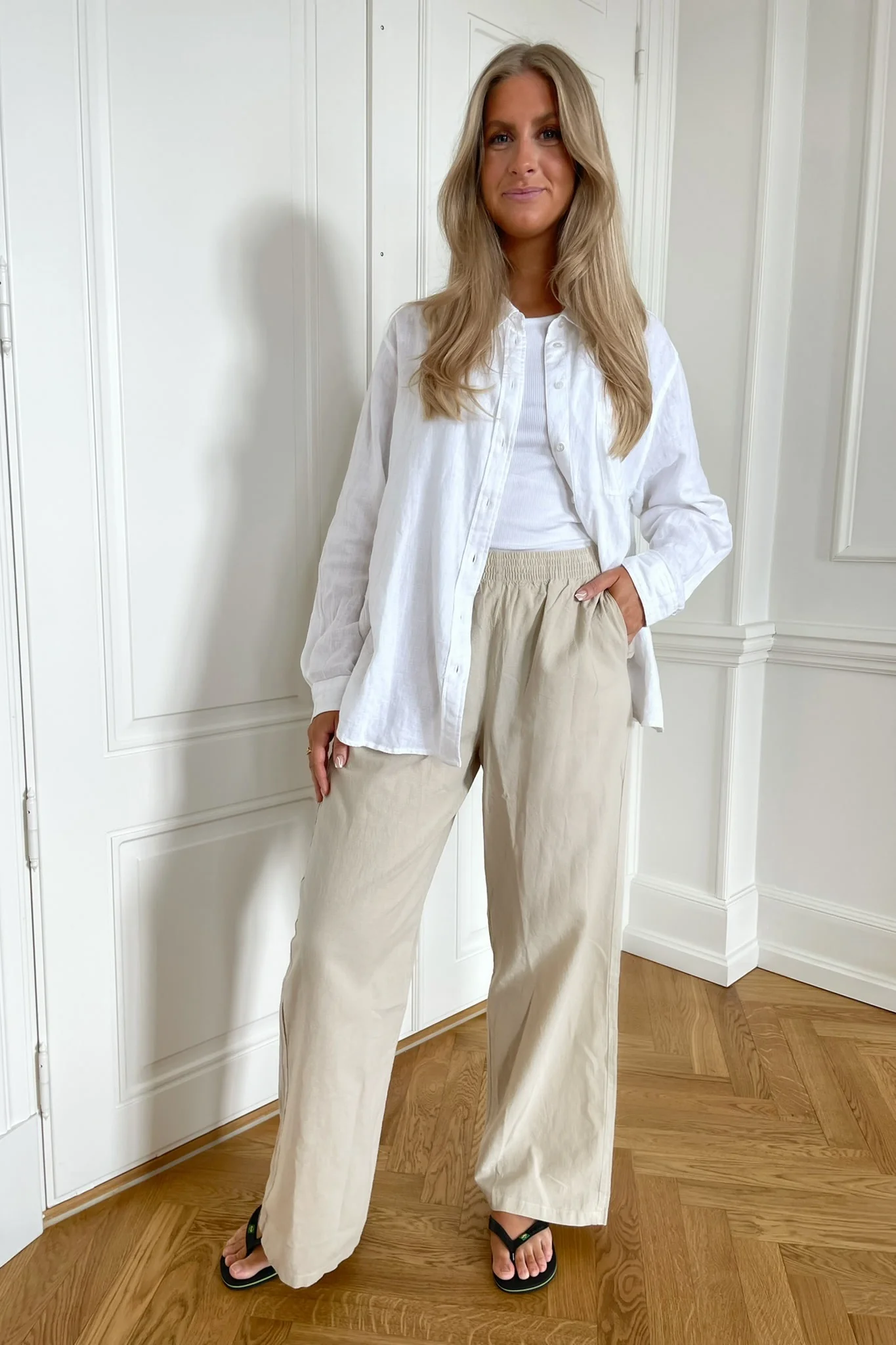 JXKira Relaxed Linen Pants - Fog - Image 7