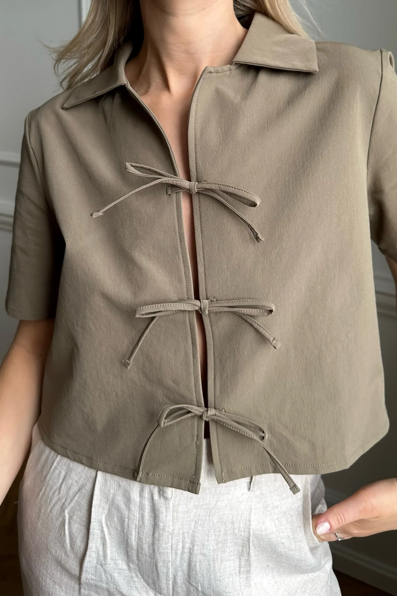 NMKirby SS Tie Front Top - Crocodile - Image 4