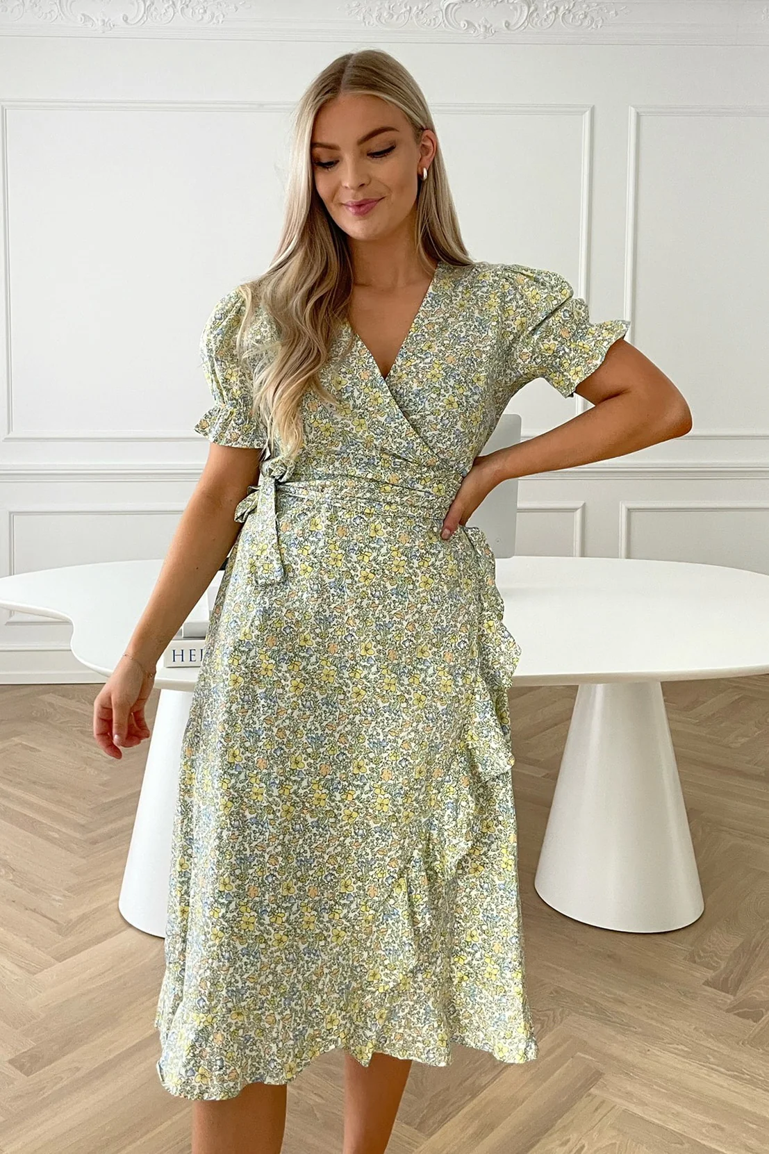 NaomiIC Long Dress - Pastel Garden Green - Image 3