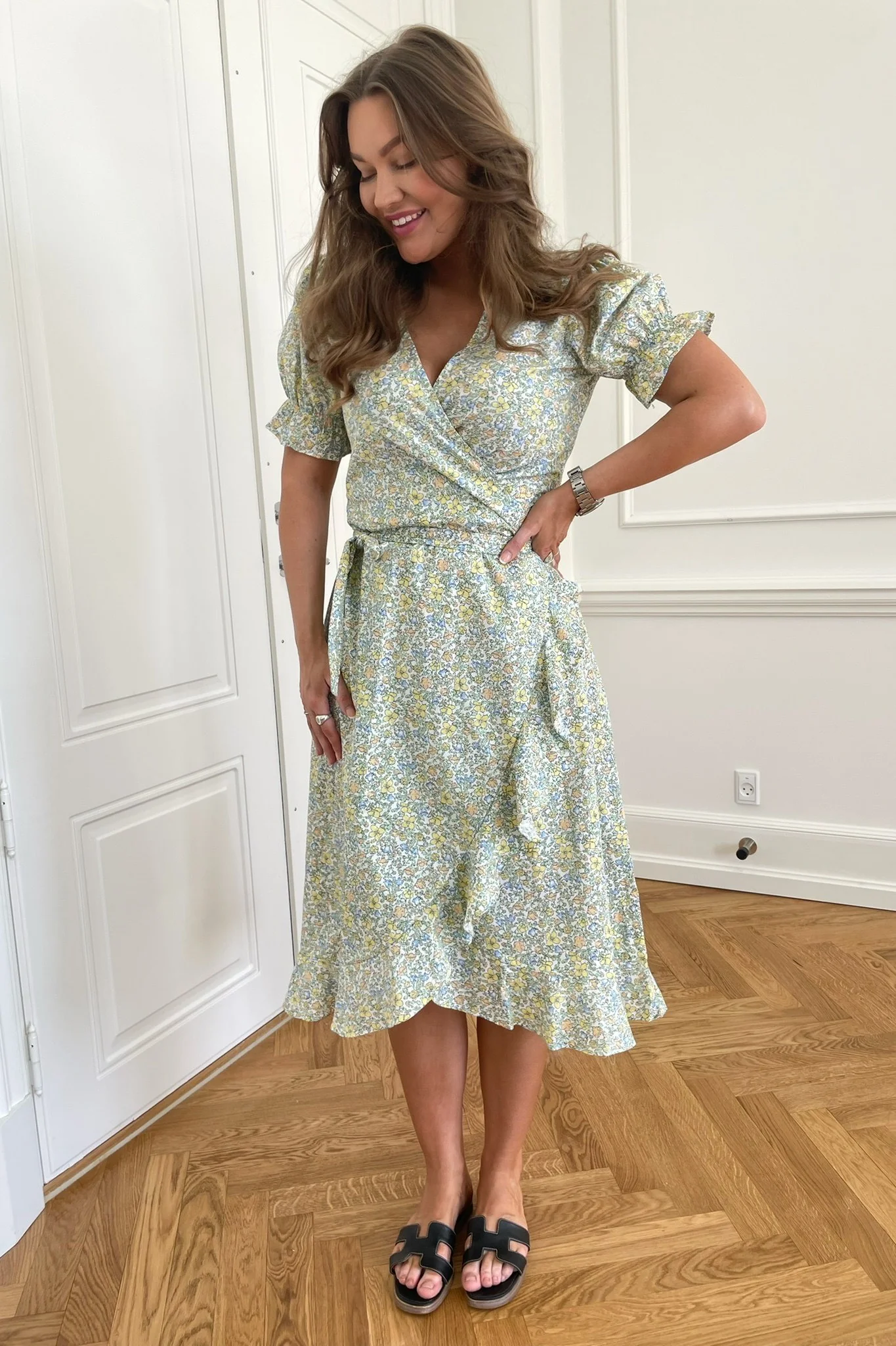 NaomiIC Long Dress - Pastel Garden Green - Image 5