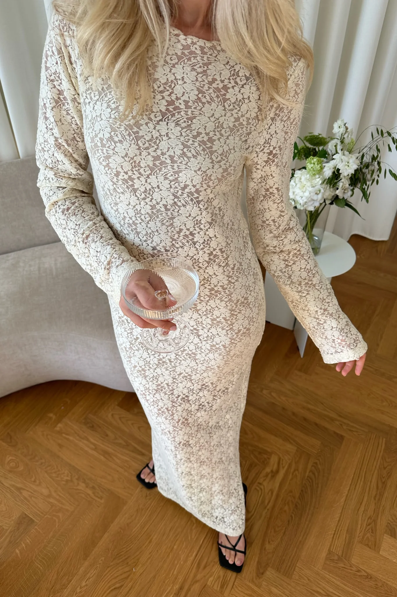 LeaIC Lace Dress - Cream - Image 10