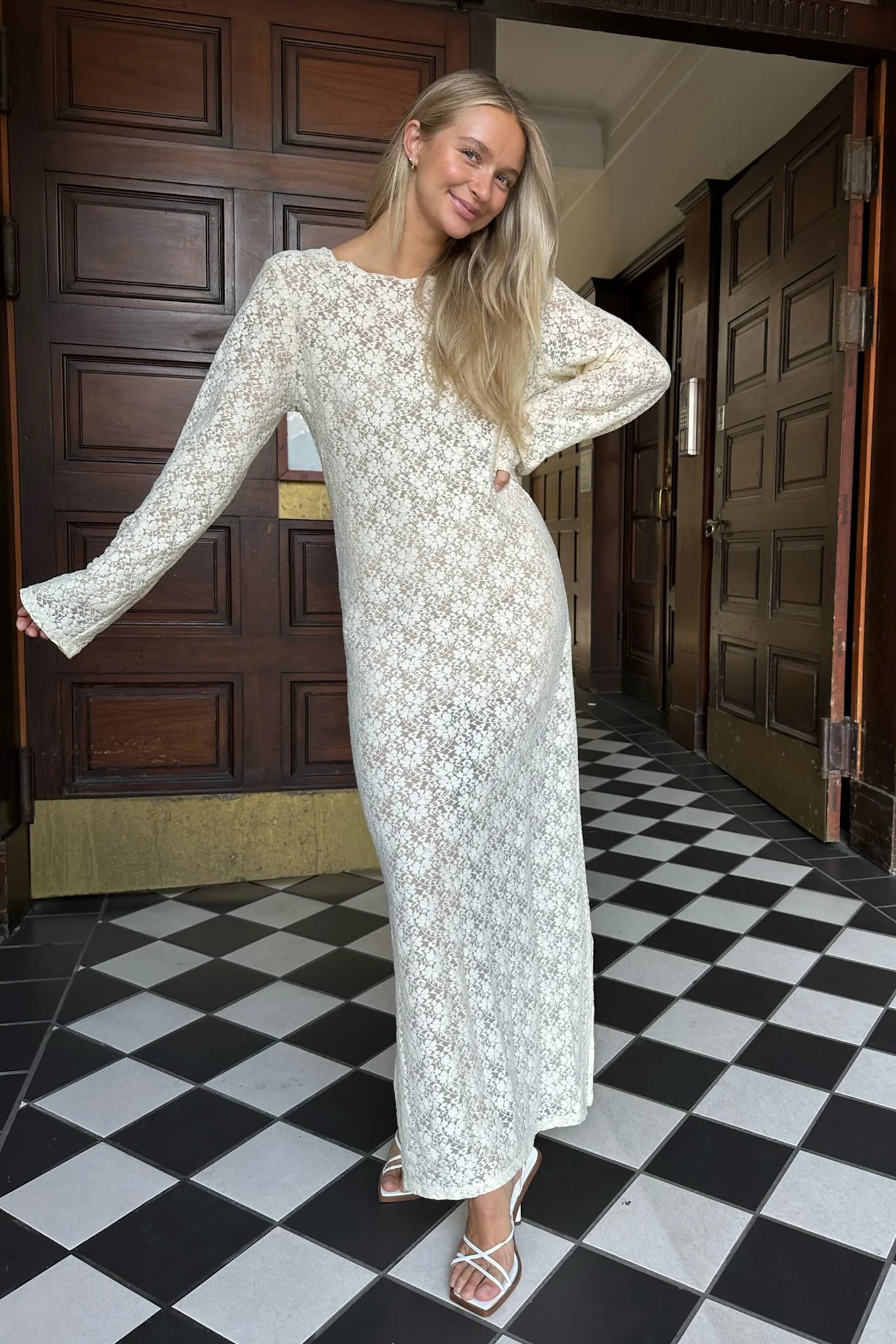 LeaIC Lace Dress - Cream - Image 4
