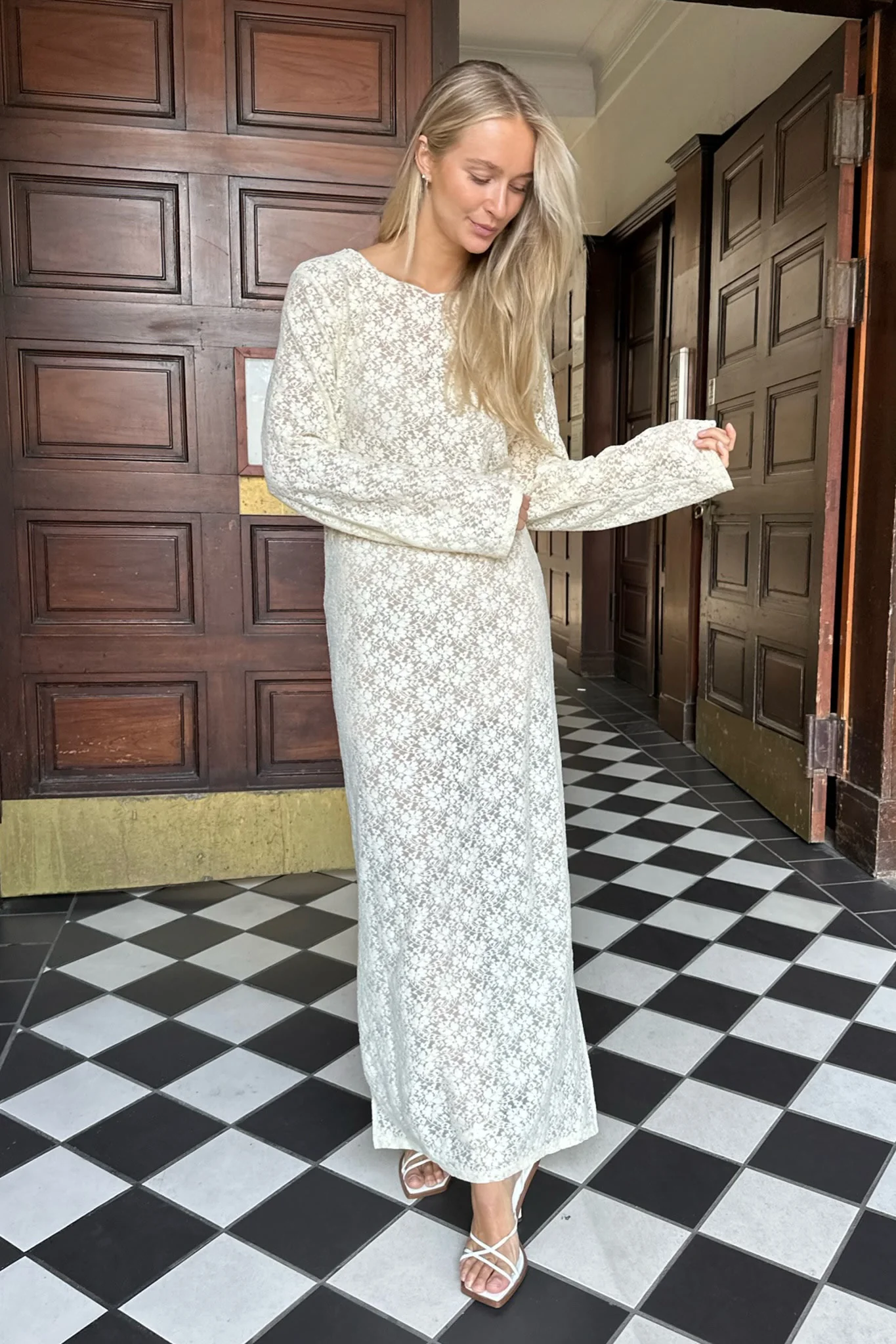 LeaIC Lace Dress - Cream - Image 5