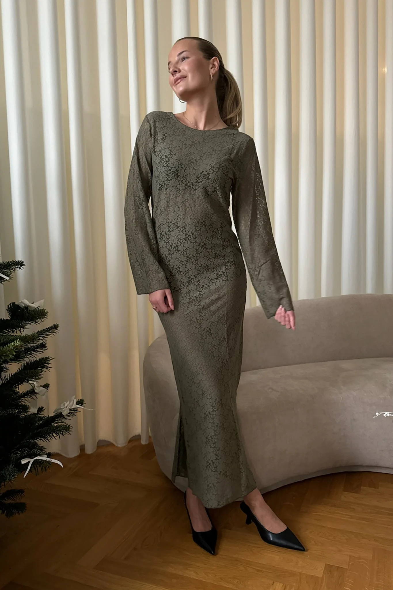 LeaIC Lace Dress - Army - Image 3