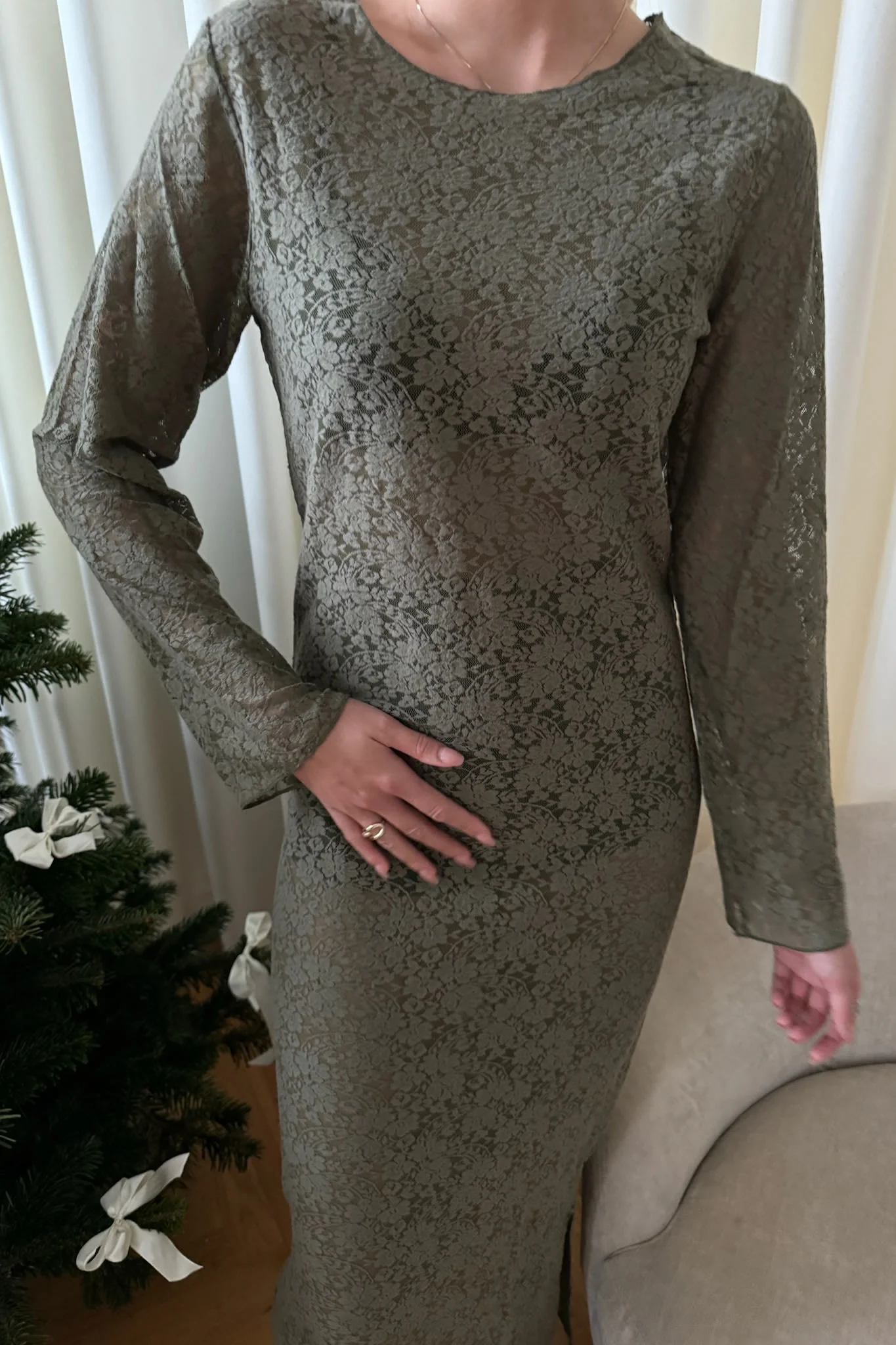LeaIC Lace Dress - Army - Image 4