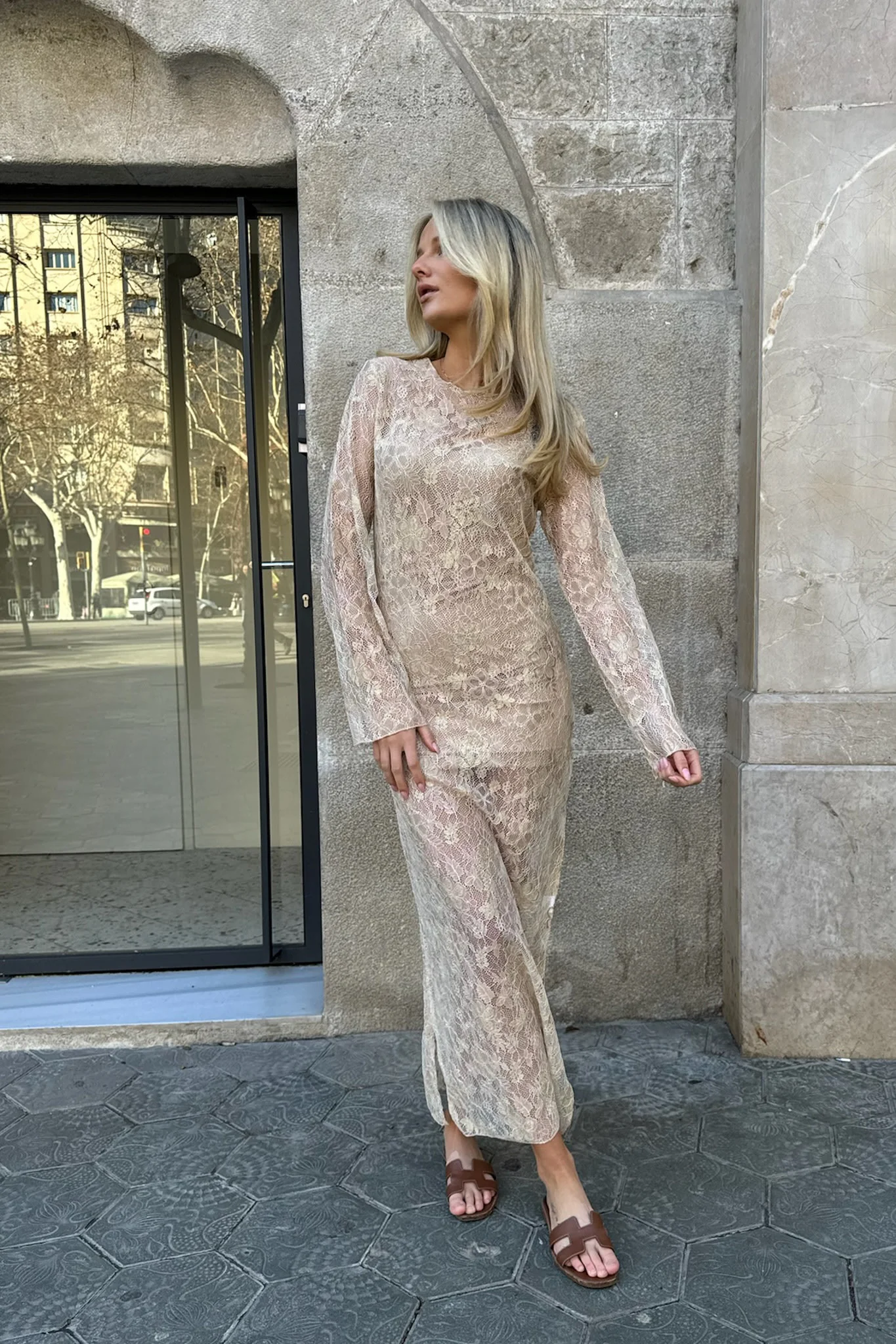 LeaIC Lace Dress - Gold Rose Flower - Image 10
