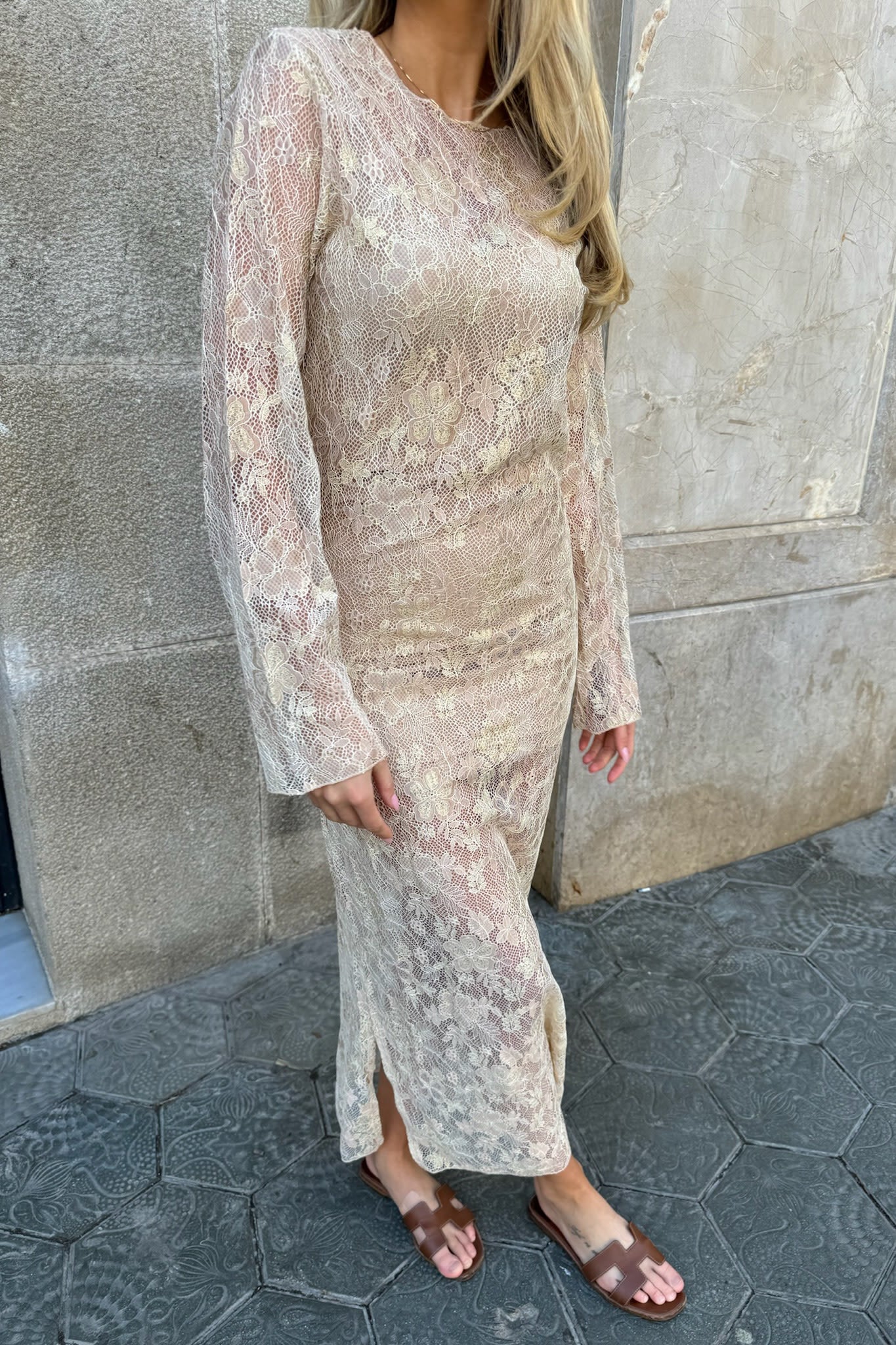 LeaIC Lace Dress - Gold Rose Flower - Image 11