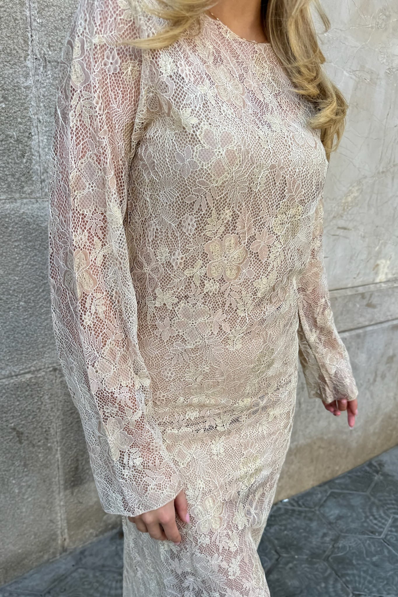 LeaIC Lace Dress - Gold Rose Flower - Image 13