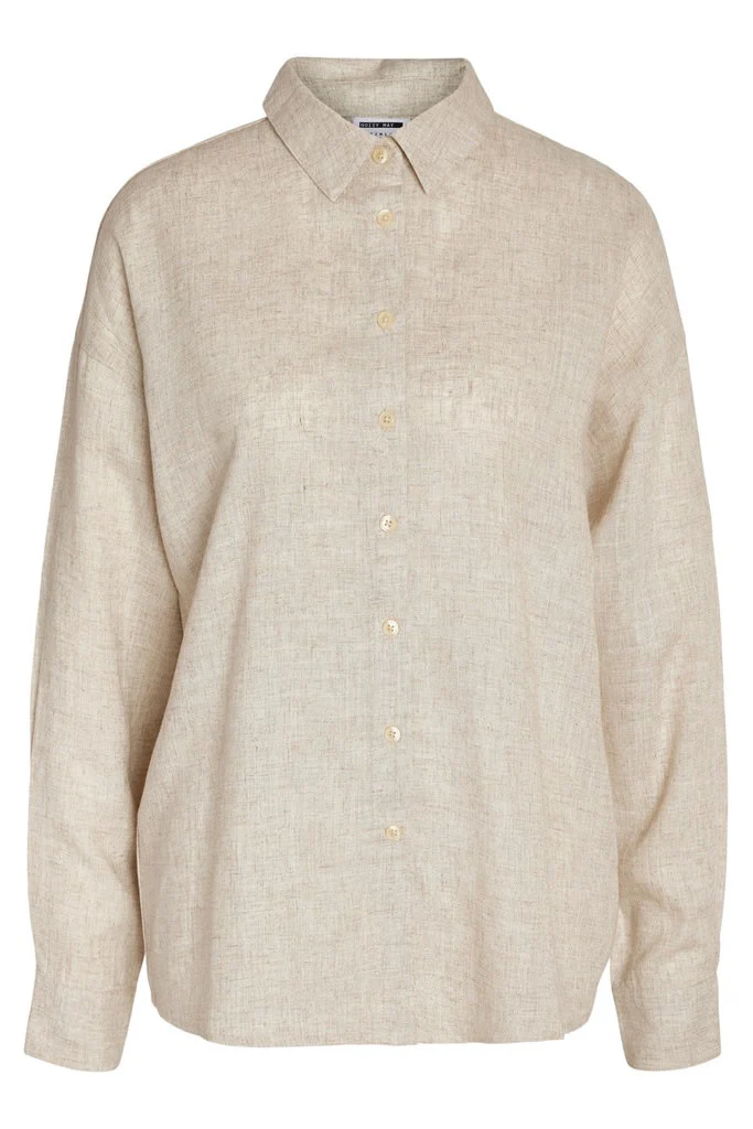 NMLeilani LS Loose Shirt - Naturel - Image 4