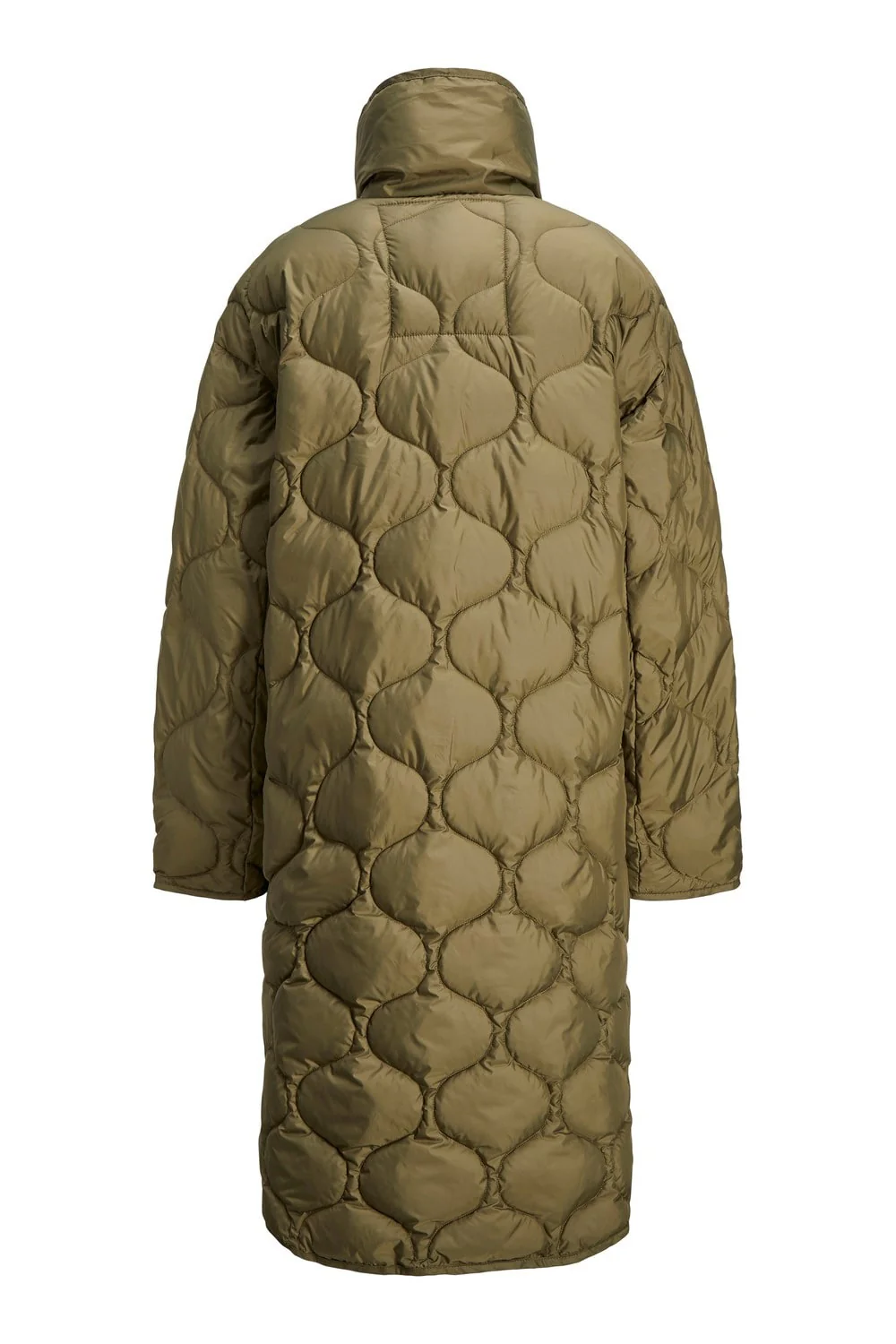 JXLenora Shiny Quilted Coat - Burnt Olive - Image 10