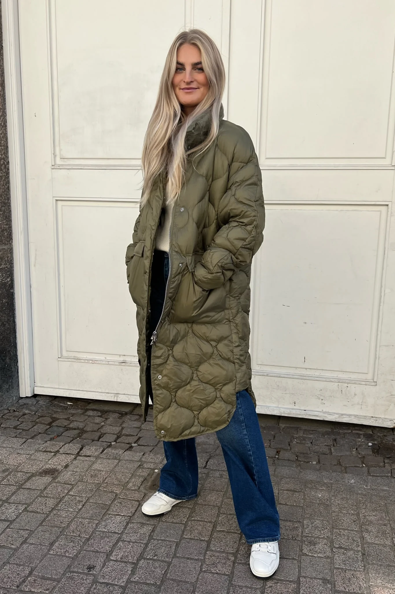 JXLenora Shiny Quilted Coat - Burnt Olive - Image 5