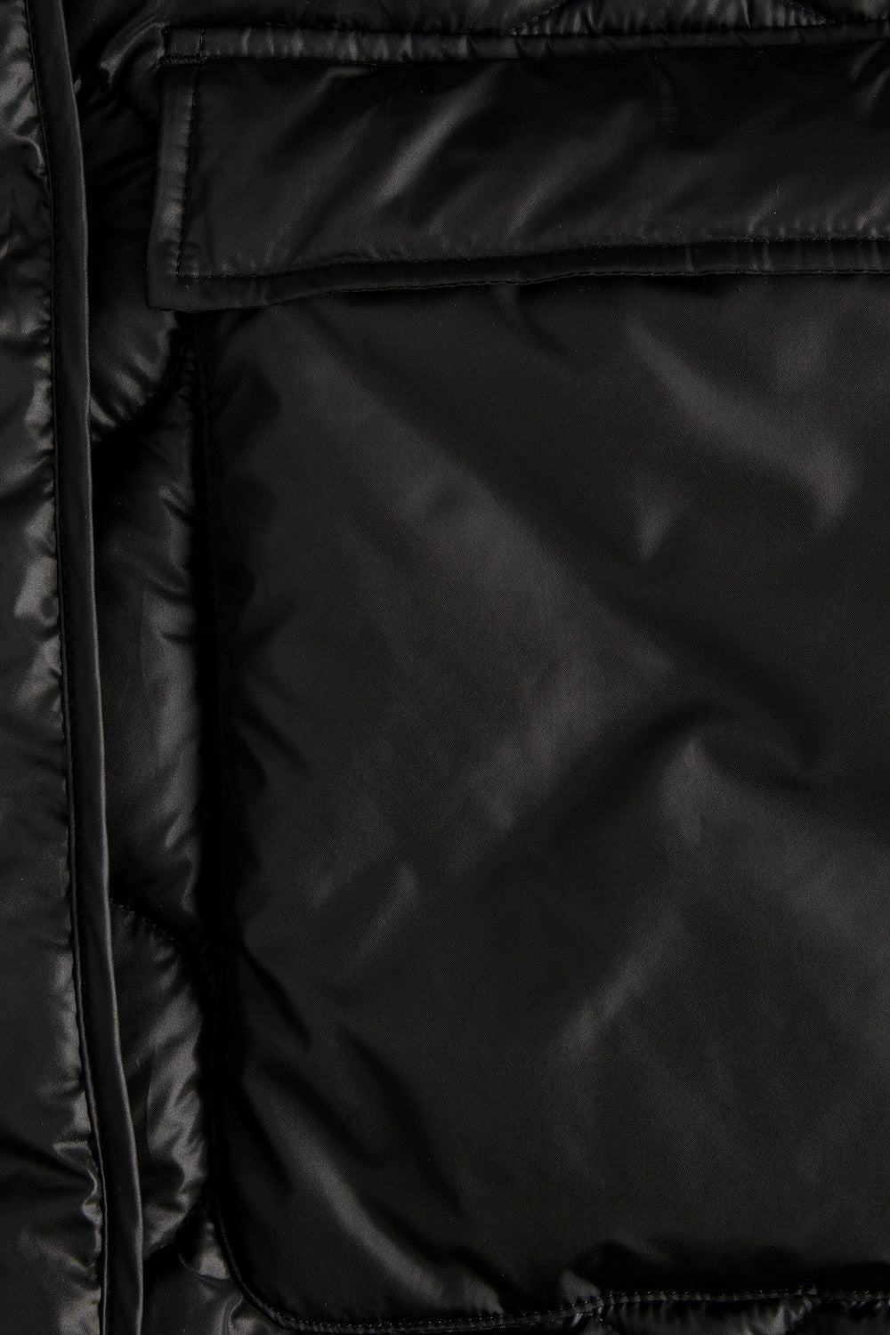 JXLenora Shiny Quilted Coat - Black - Image 11