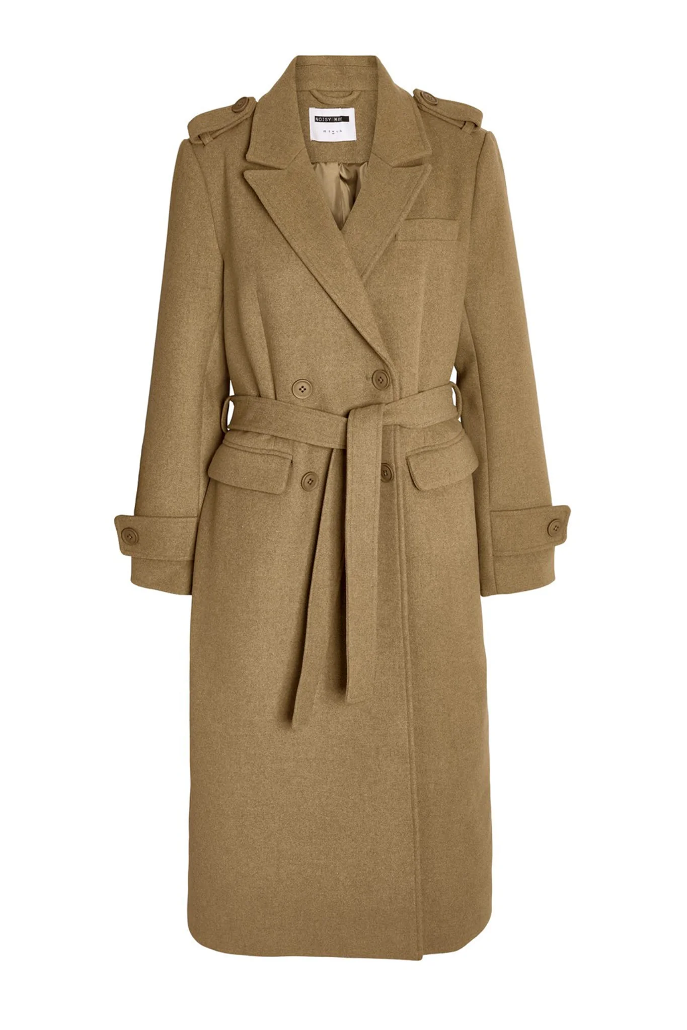 NMLeony LS Wool Long Coat - Capers - Image 5