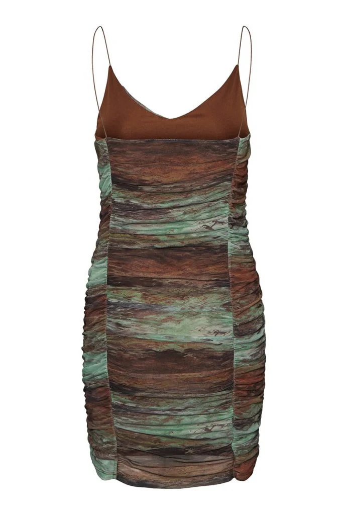 NMLesley LS Rouching Dress - Pinecone - Image 6