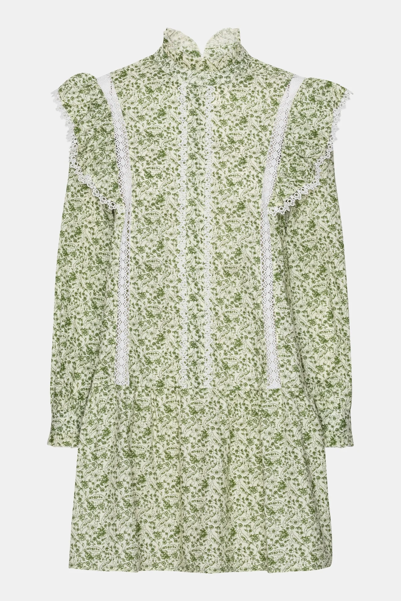 LiaIC Lace Dress - Green Garden Print - Image 5