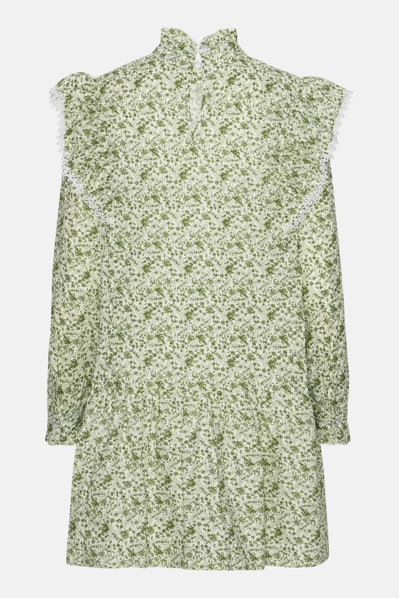 LiaIC Lace Dress - Green Garden Print - Image 6