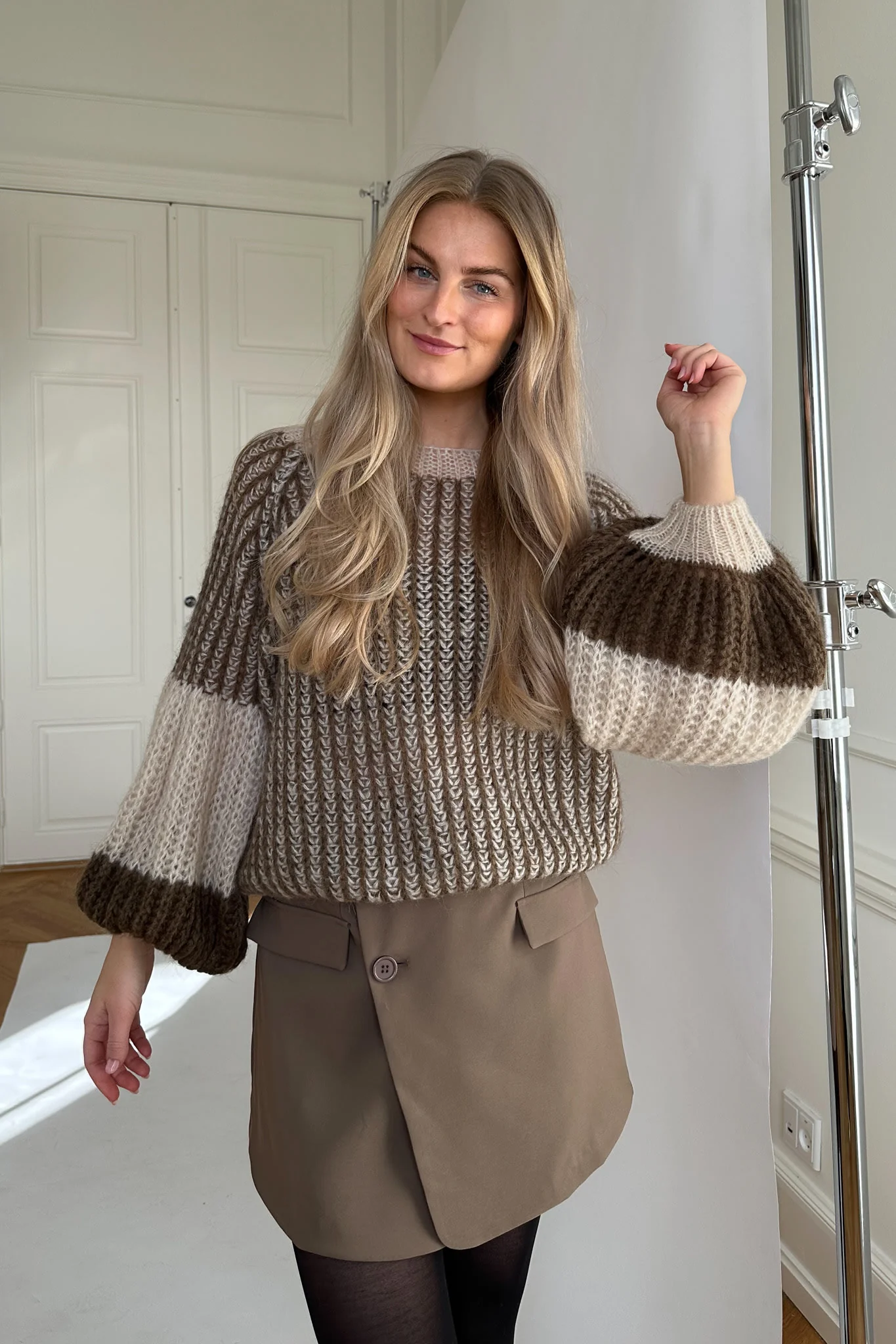 Noella Liana Knit Sweater - Beige Brown - Image 3