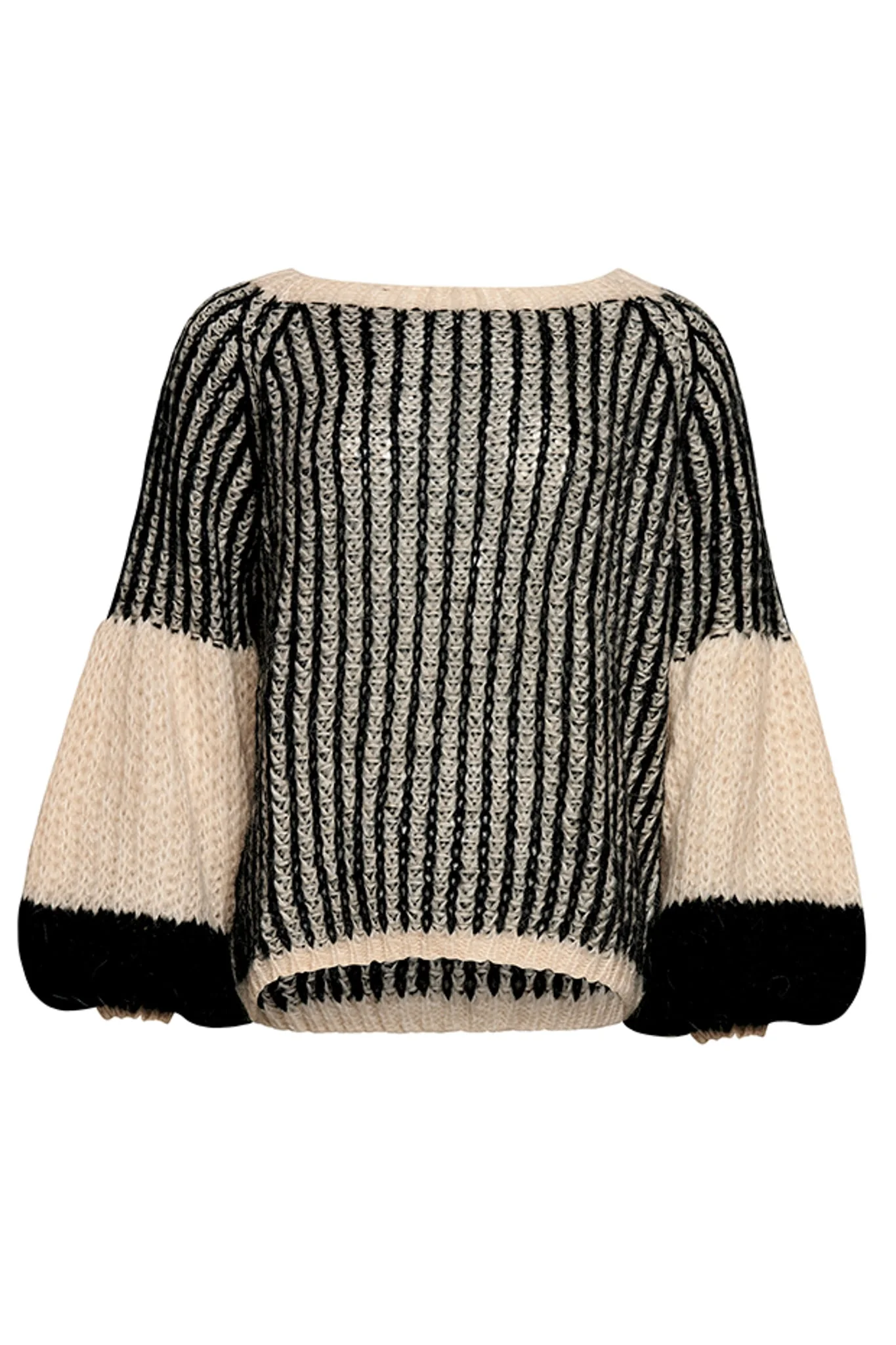 Noella Liana Knit Sweater - Cream Black - Image 5