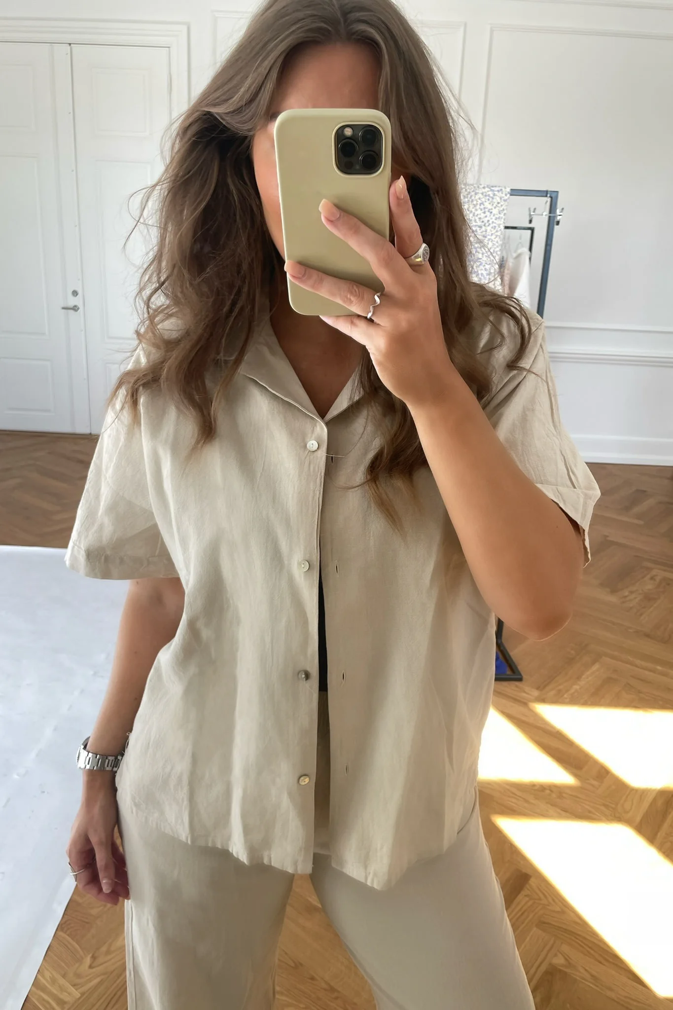 JXLisa SS Comfort Linen Shirt - Fog - Image 3