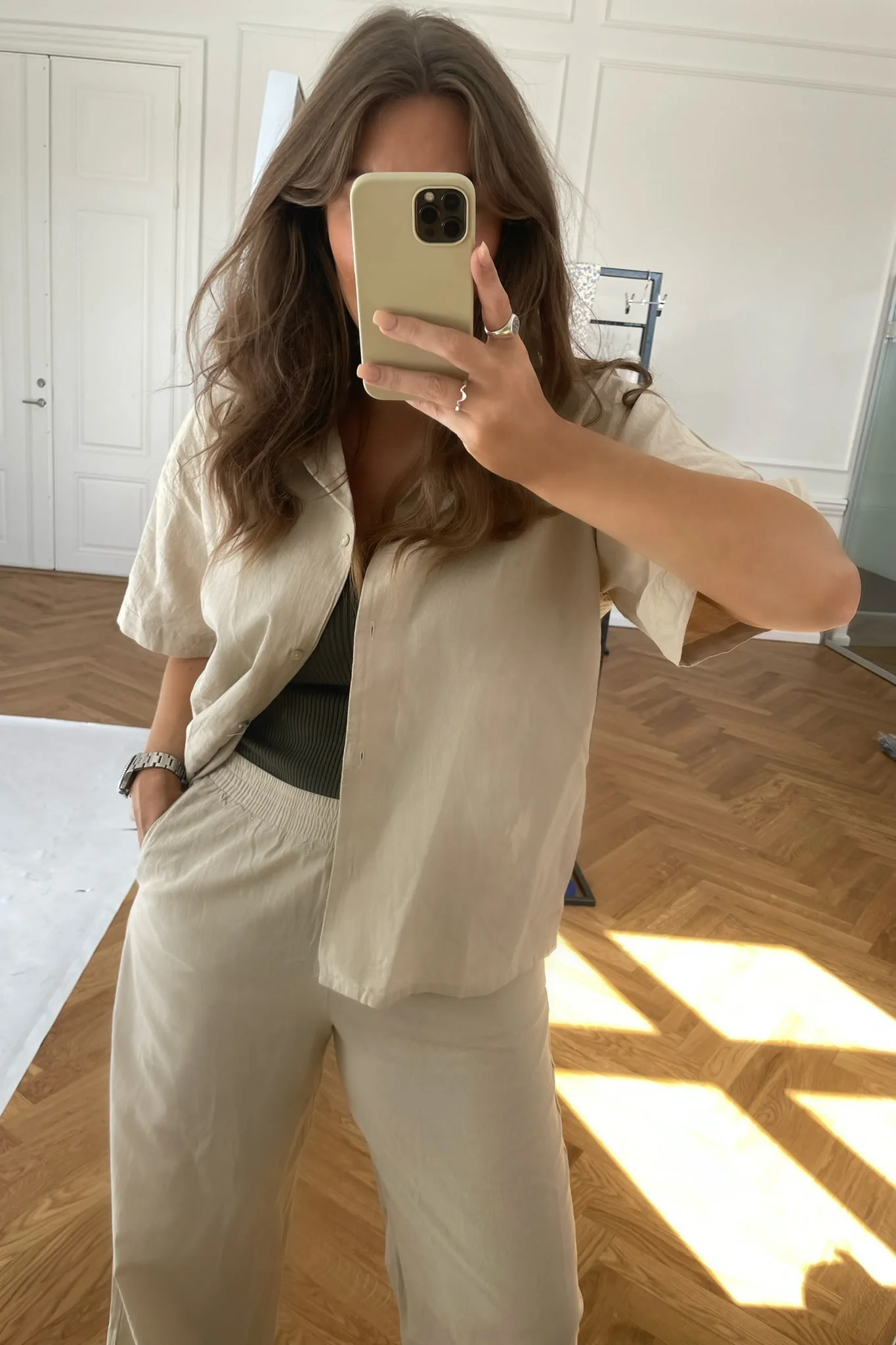 JXLisa SS Comfort Linen Shirt - Fog - Image 5