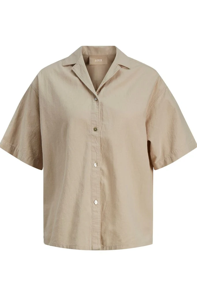 JXLisa SS Comfort Linen Shirt - Fog - Image 7