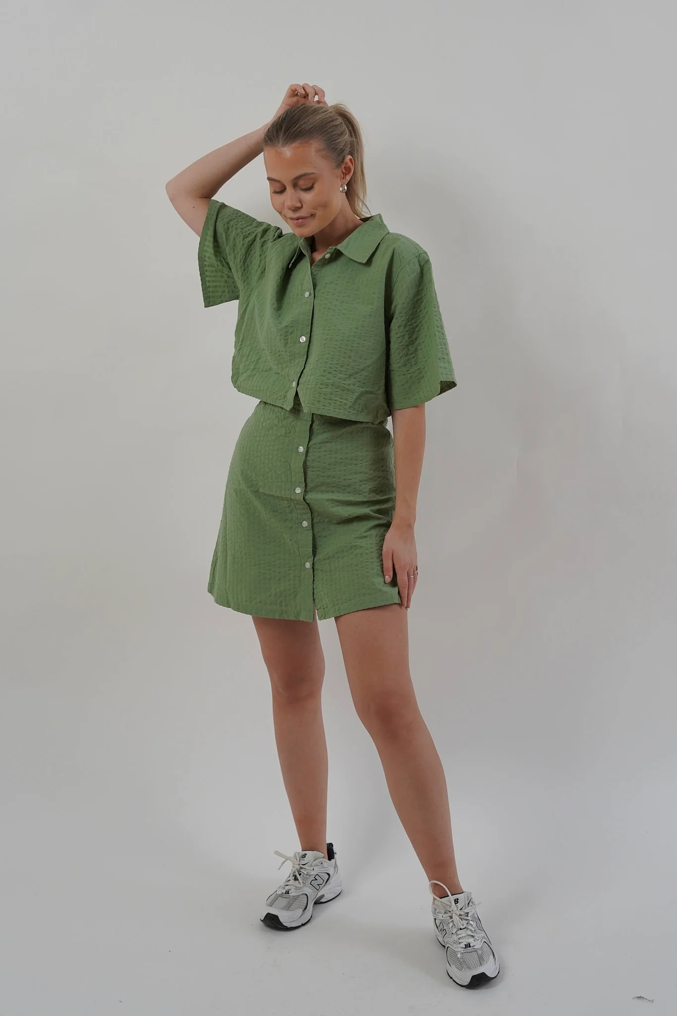 JXLiva Comfort SS Short Dress - Loden Frost - Image 2
