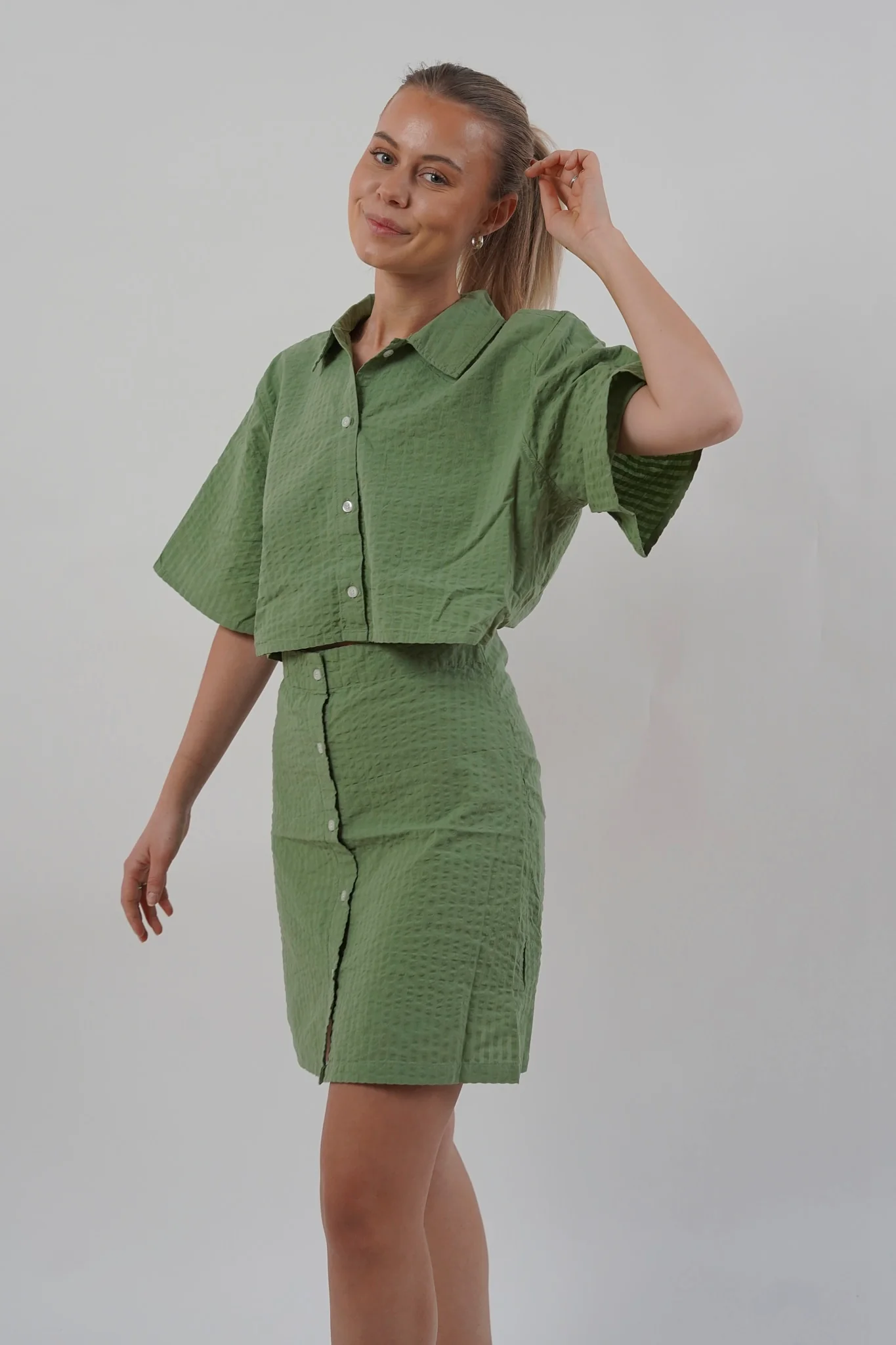 JXLiva Comfort SS Short Dress - Loden Frost - Image 4