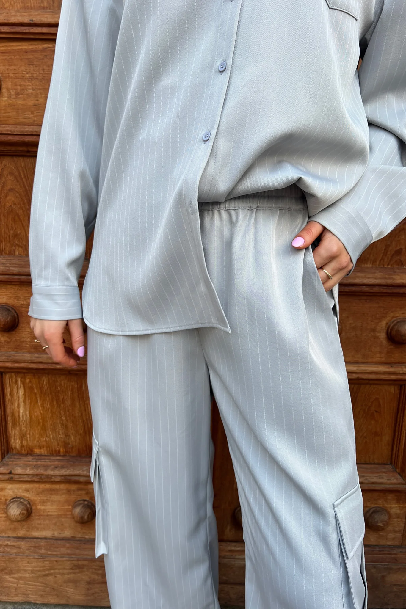 LivaIC Shirt - Light Grey Pinstripe - Image 2