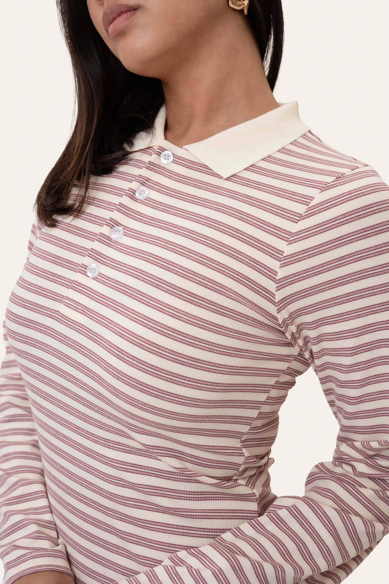 LivaIC Polo Dress - Lavender Stripes - Image 4