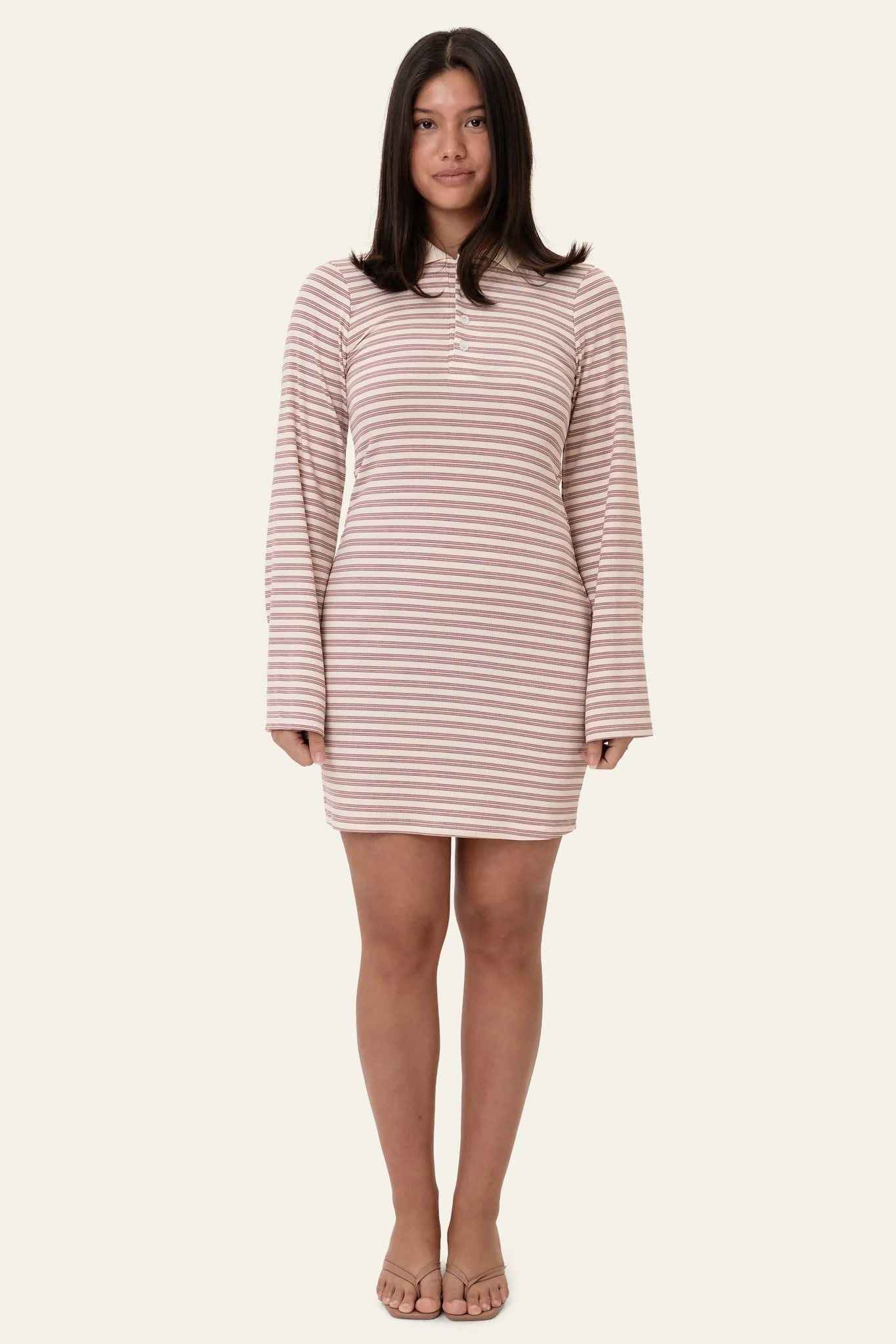 LivaIC Polo Dress - Lavender Stripes - Image 6