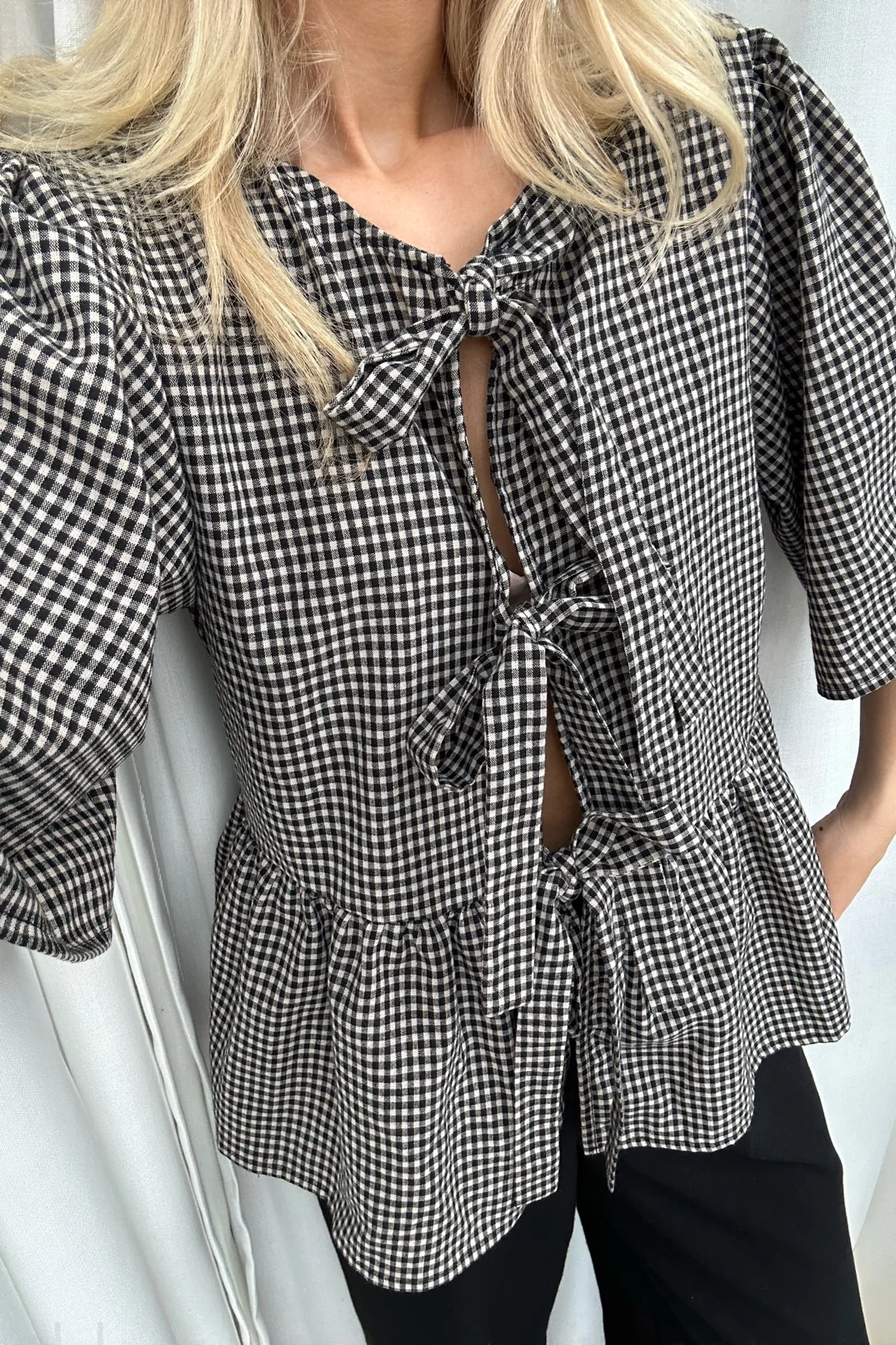 LulaIC Top - Beige/Black Checks - Image 4