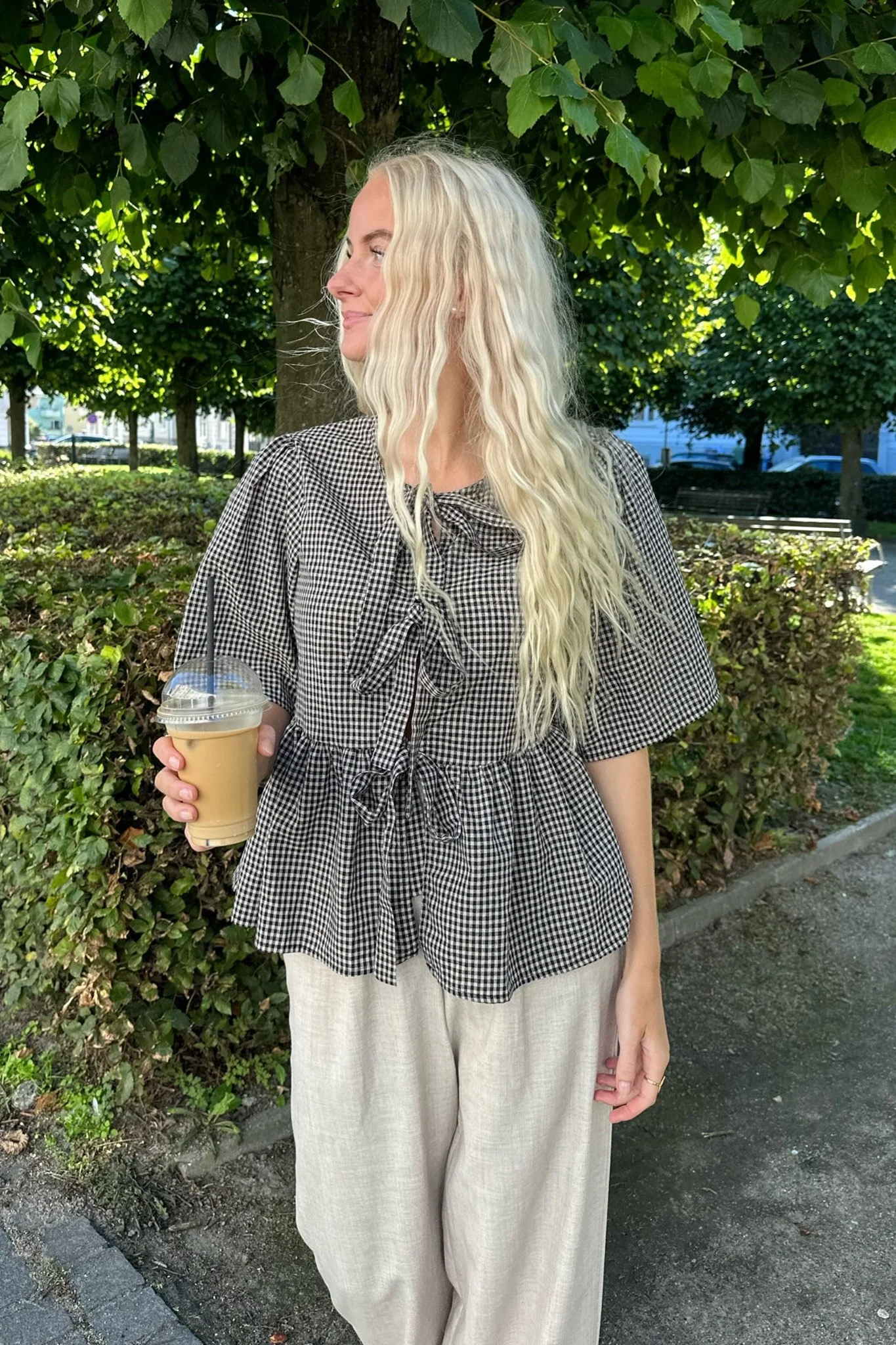 LulaIC Top - Beige/Black Checks - Image 8