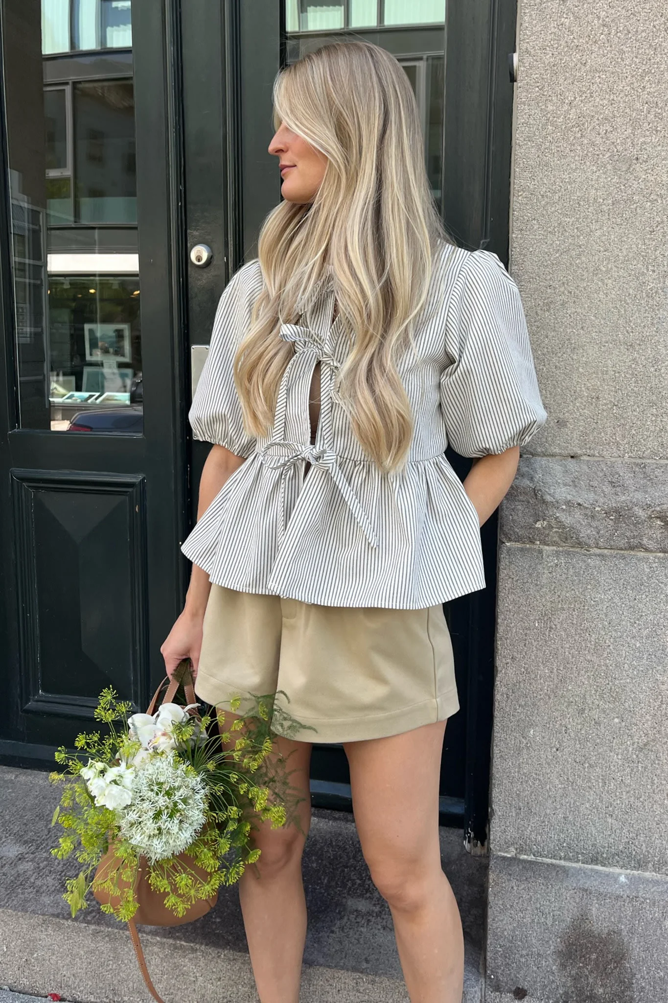 LulaIC Top - Dark Beige Woven Stripe - Image 8