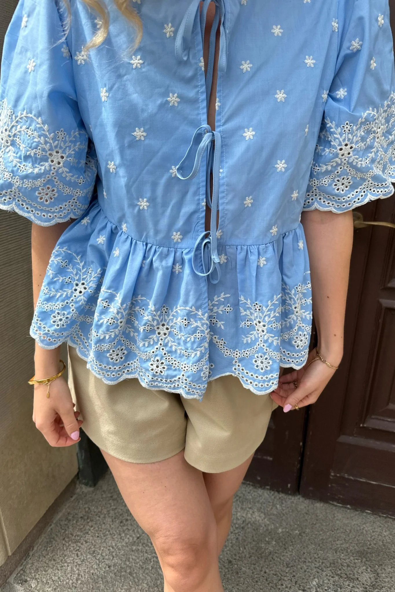 LulaIC Top - Soft Blue White Embroidery - Image 2