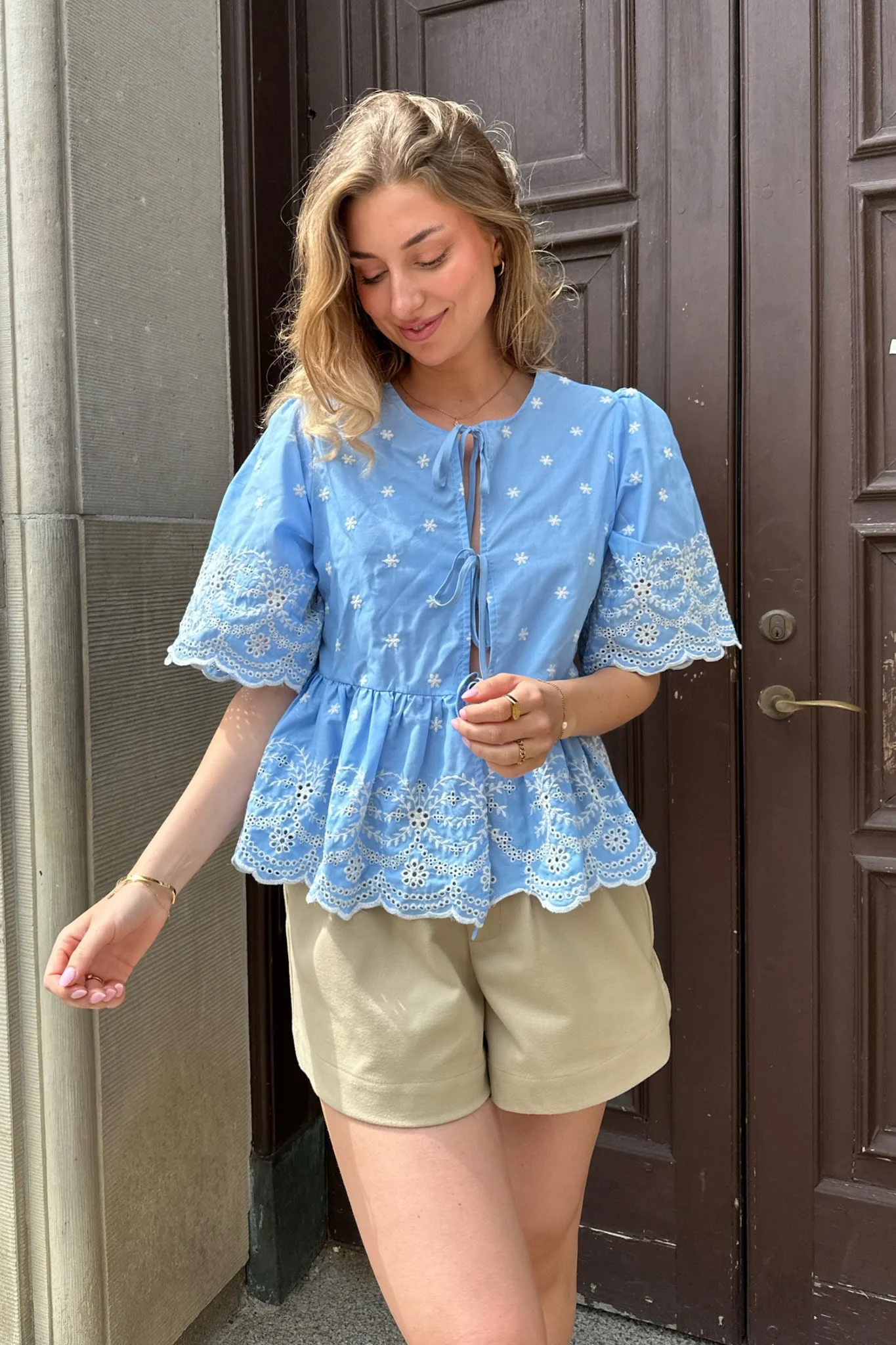 LulaIC Top - Soft Blue White Embroidery - Image 3