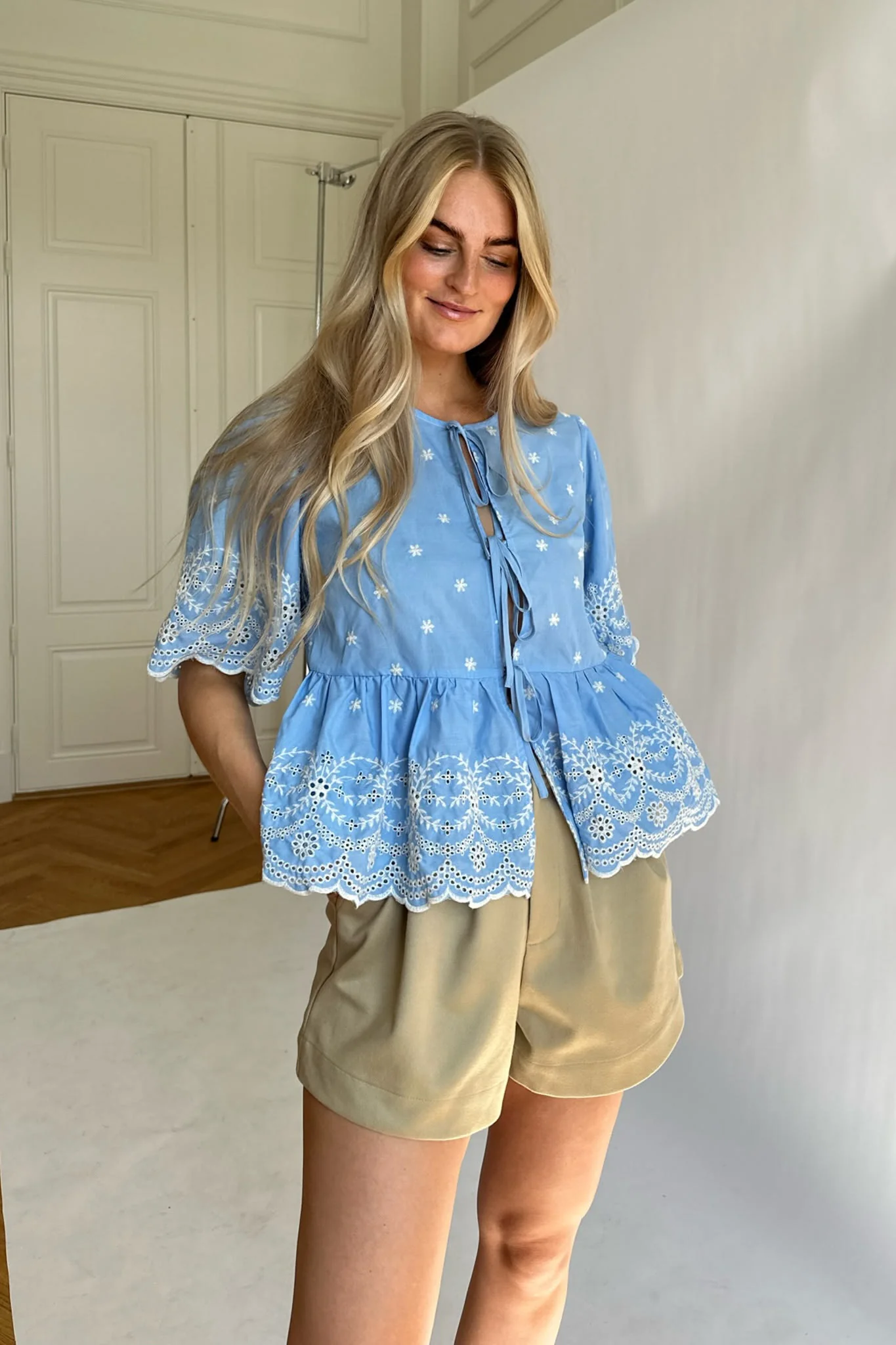 LulaIC Top - Soft Blue White Embroidery - Image 4