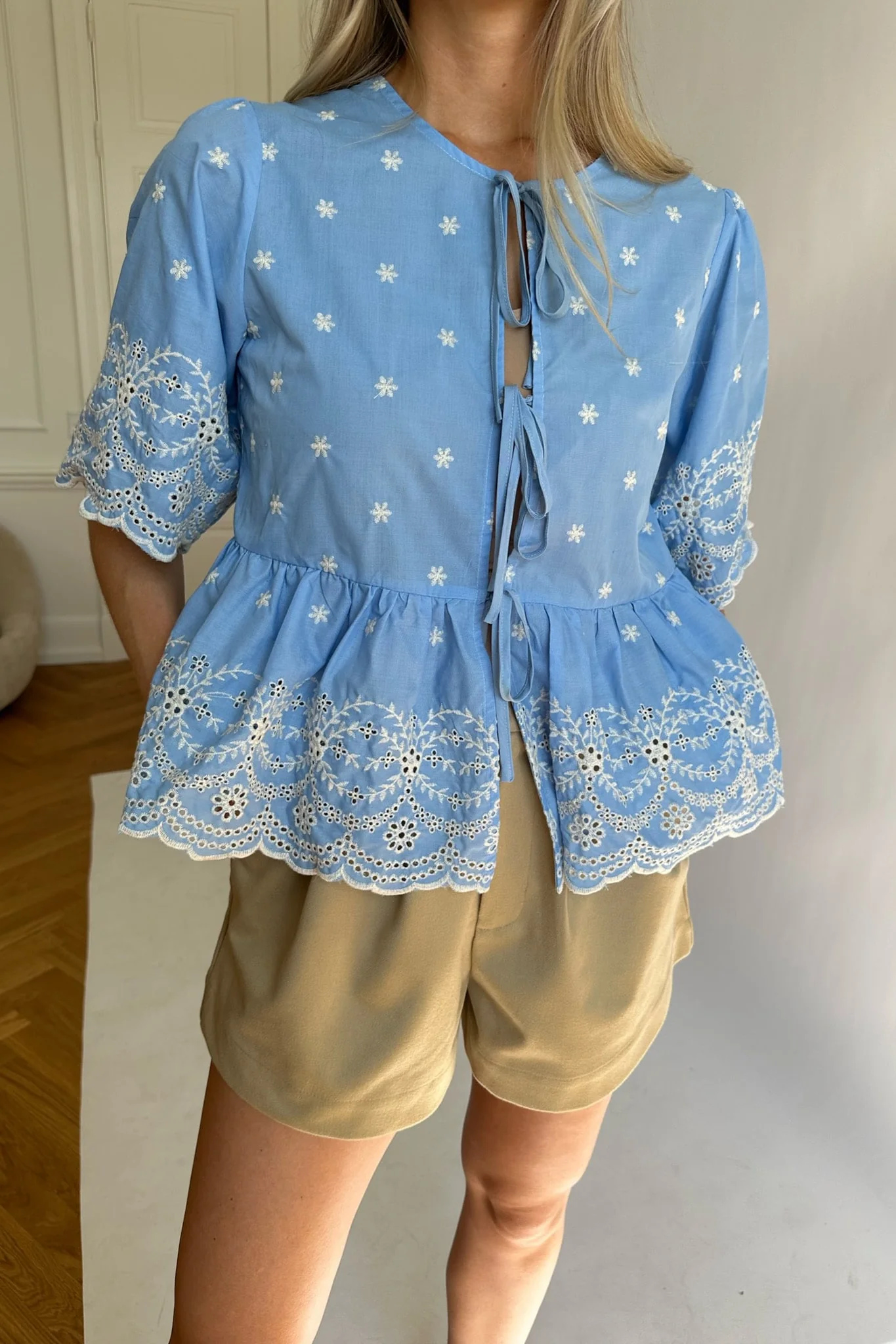 LulaIC Top - Soft Blue White Embroidery - Image 5