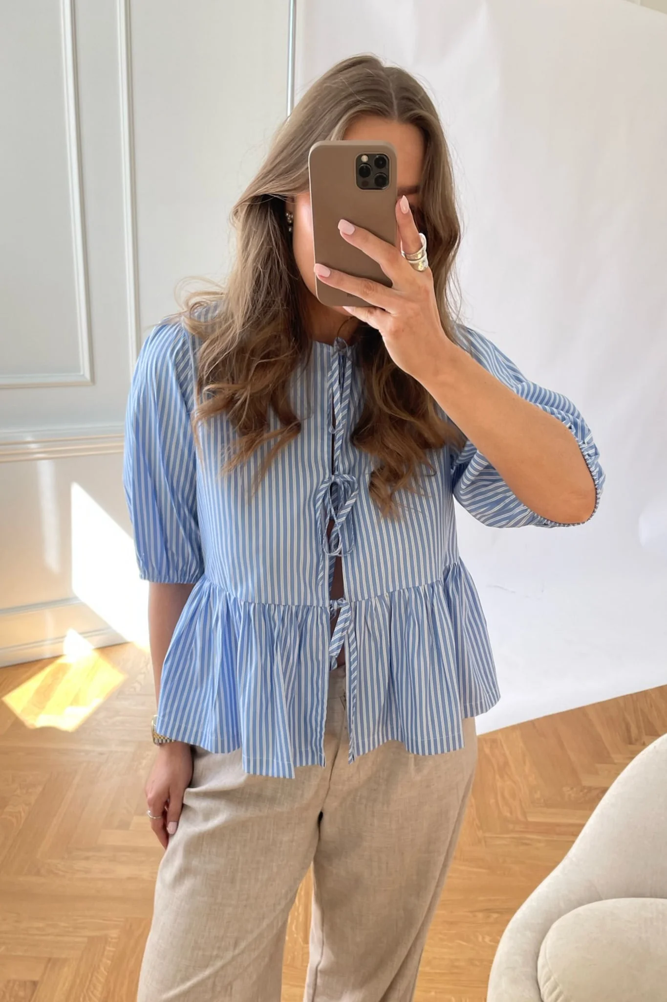 LulaIC Top - Blue White Stripes - Image 5