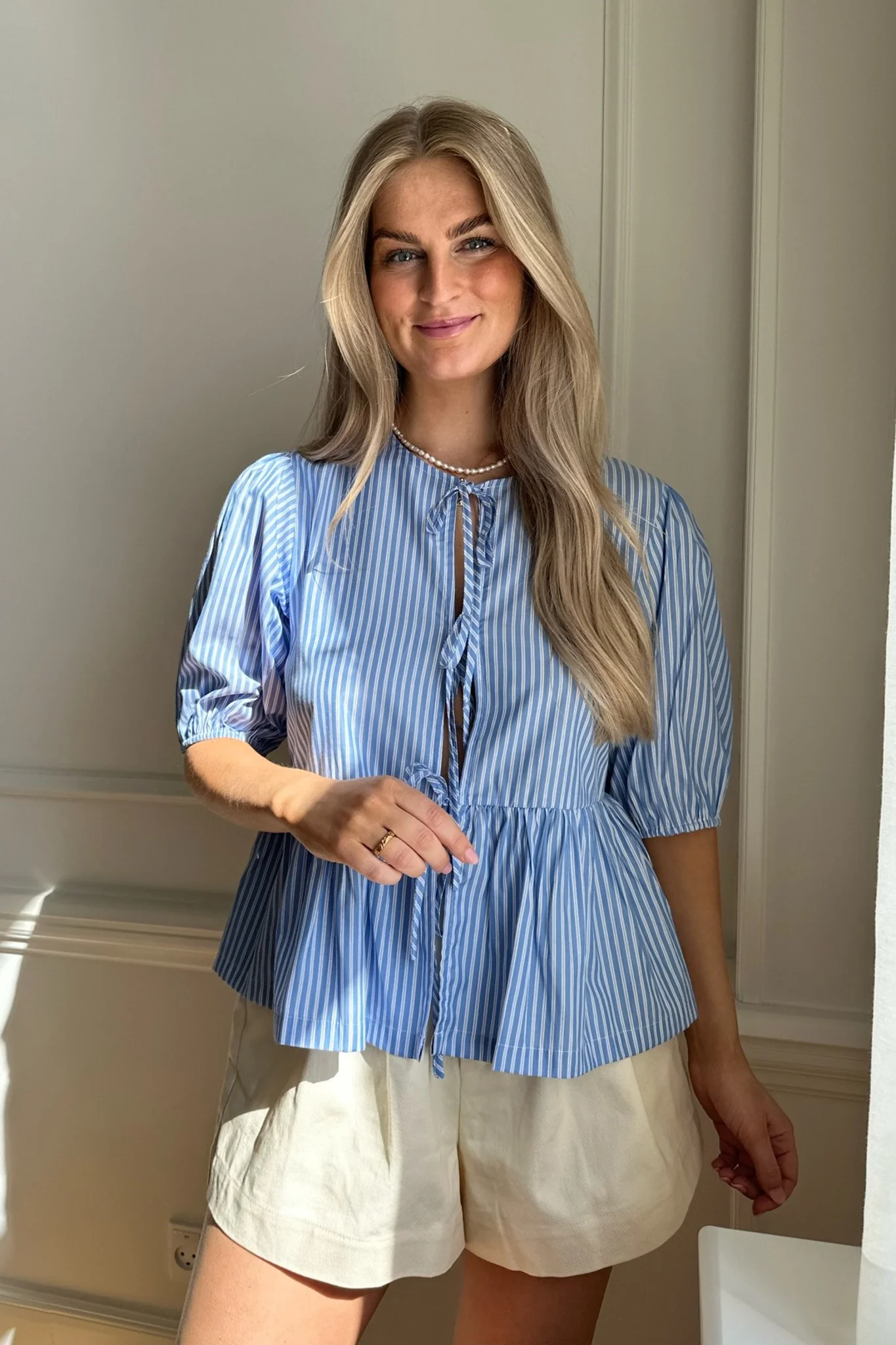 LulaIC Top - Blue White Stripes - Image 6