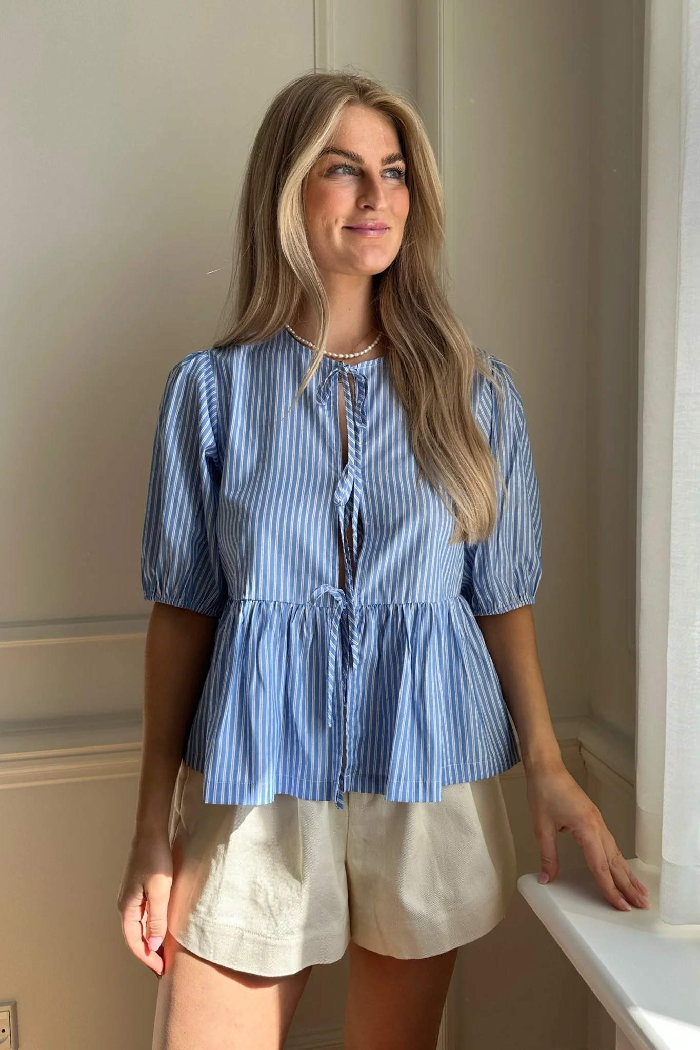 LulaIC Top - Blue White Stripes - Image 8