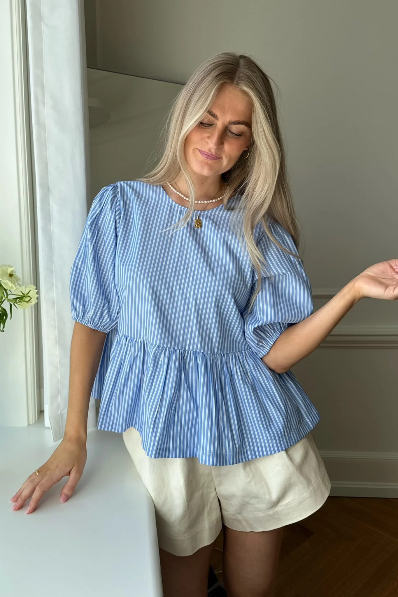 LulaIC Top - Blue White Stripes - Image 9