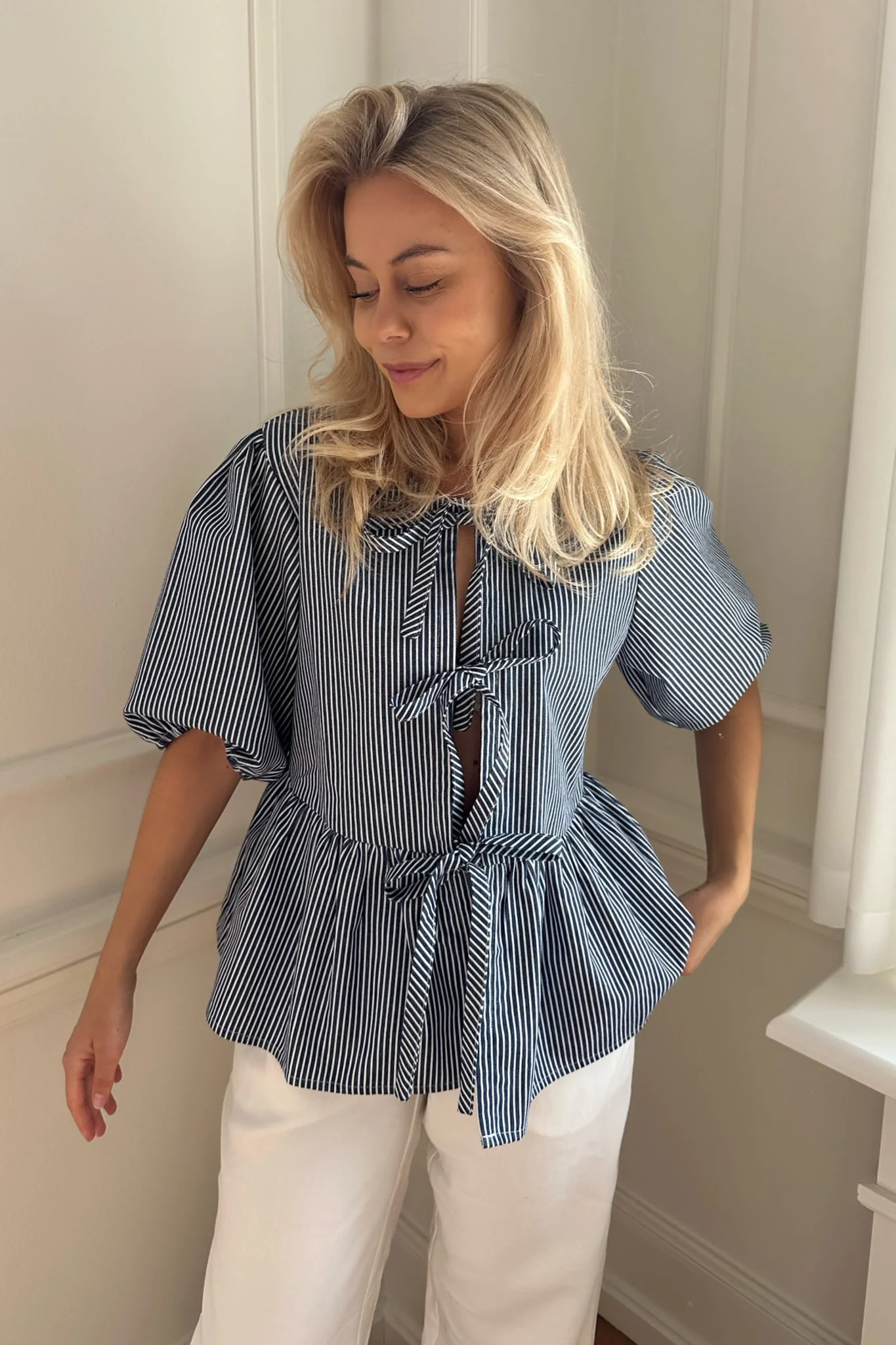 LulaIC Top - Blue Woven Stripe - Image 4