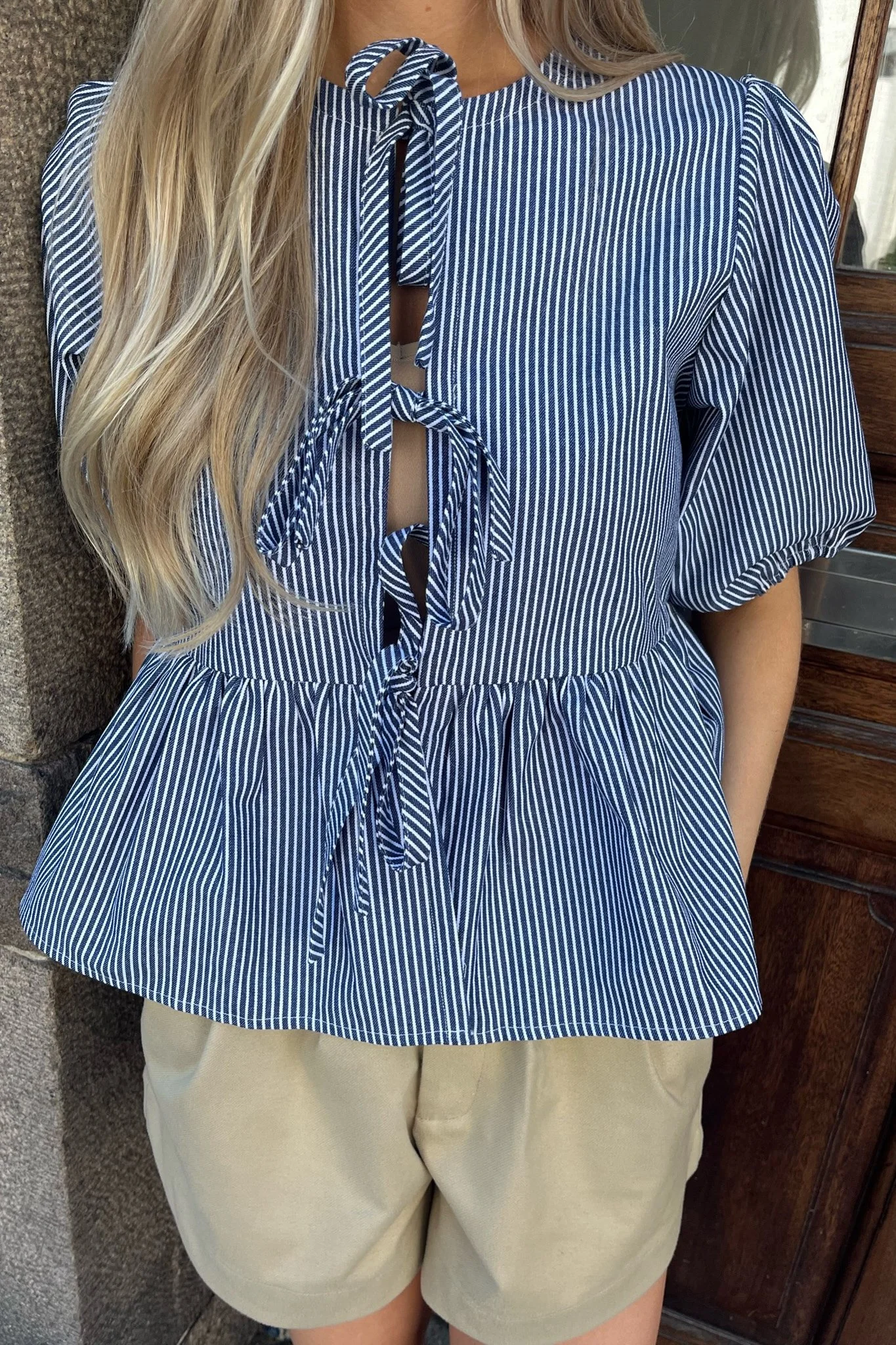 LulaIC Top - Blue Woven Stripe - Image 6