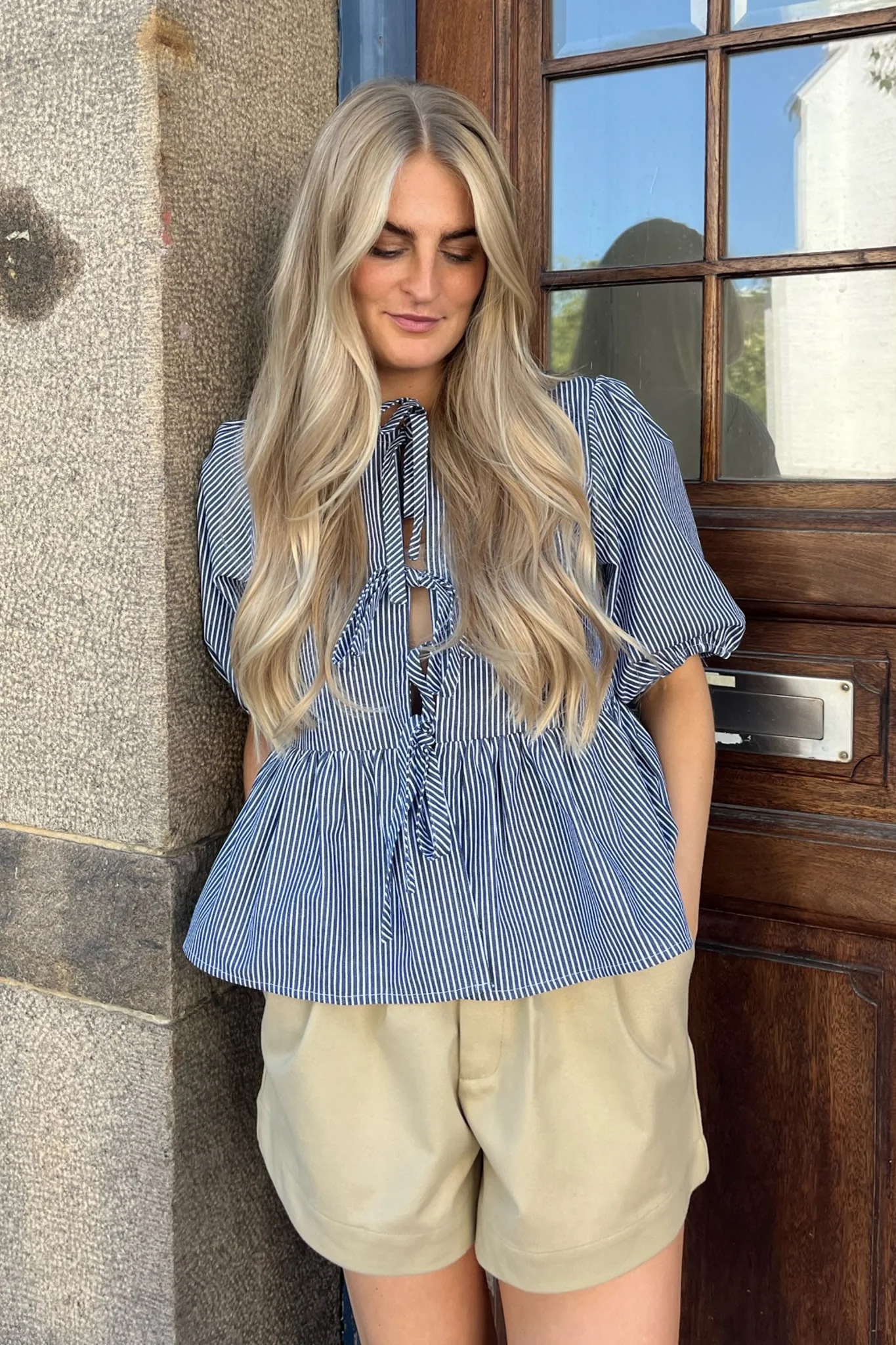 LulaIC Top - Blue Woven Stripe - Image 9
